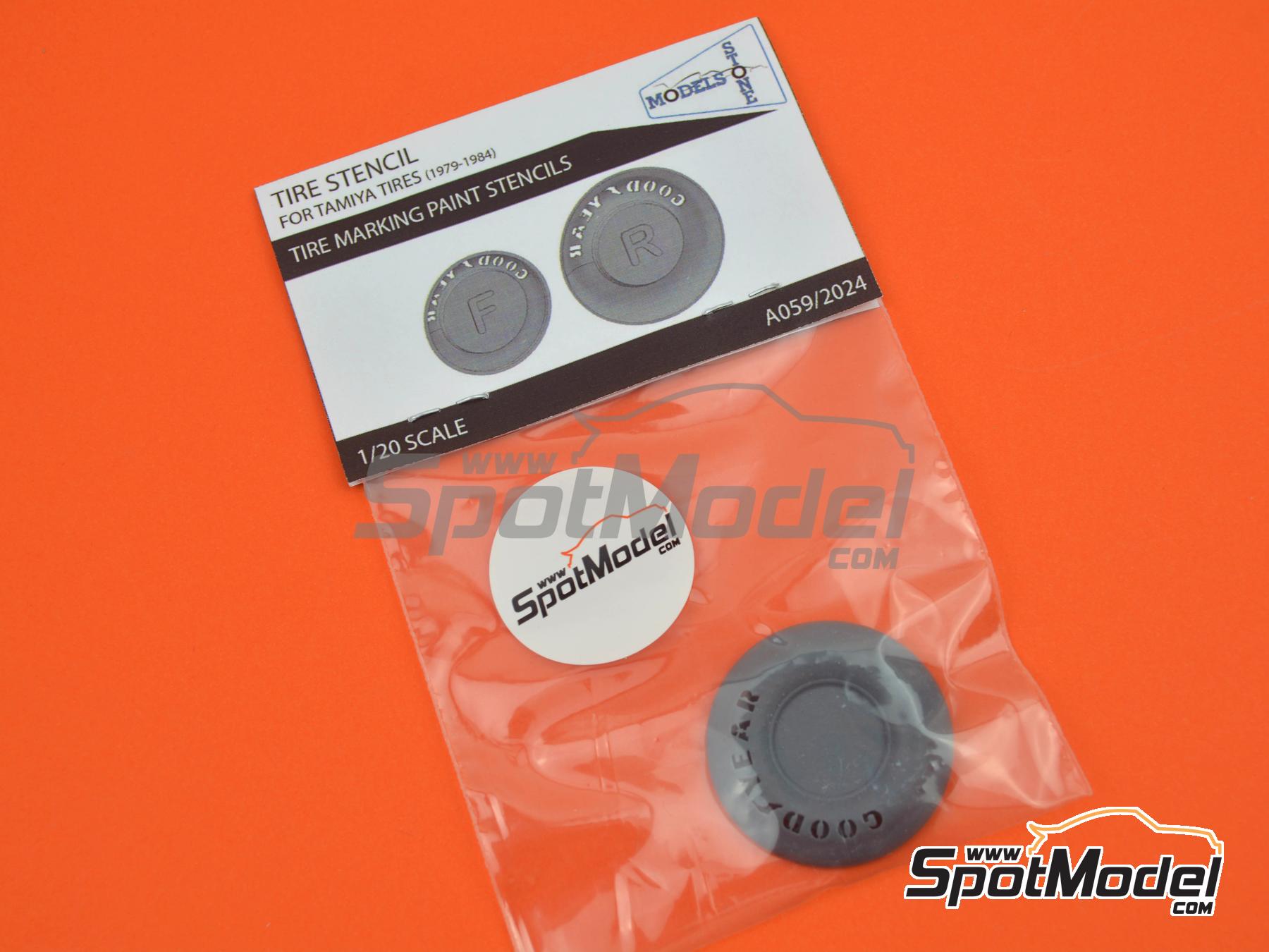 Image 4: Goodyear Tire paint stencils (1979-1984) | Logotypes in 1/20 scale manufactured by Stone Models (ref.&nbsp;A059-2024, also A059/2024)