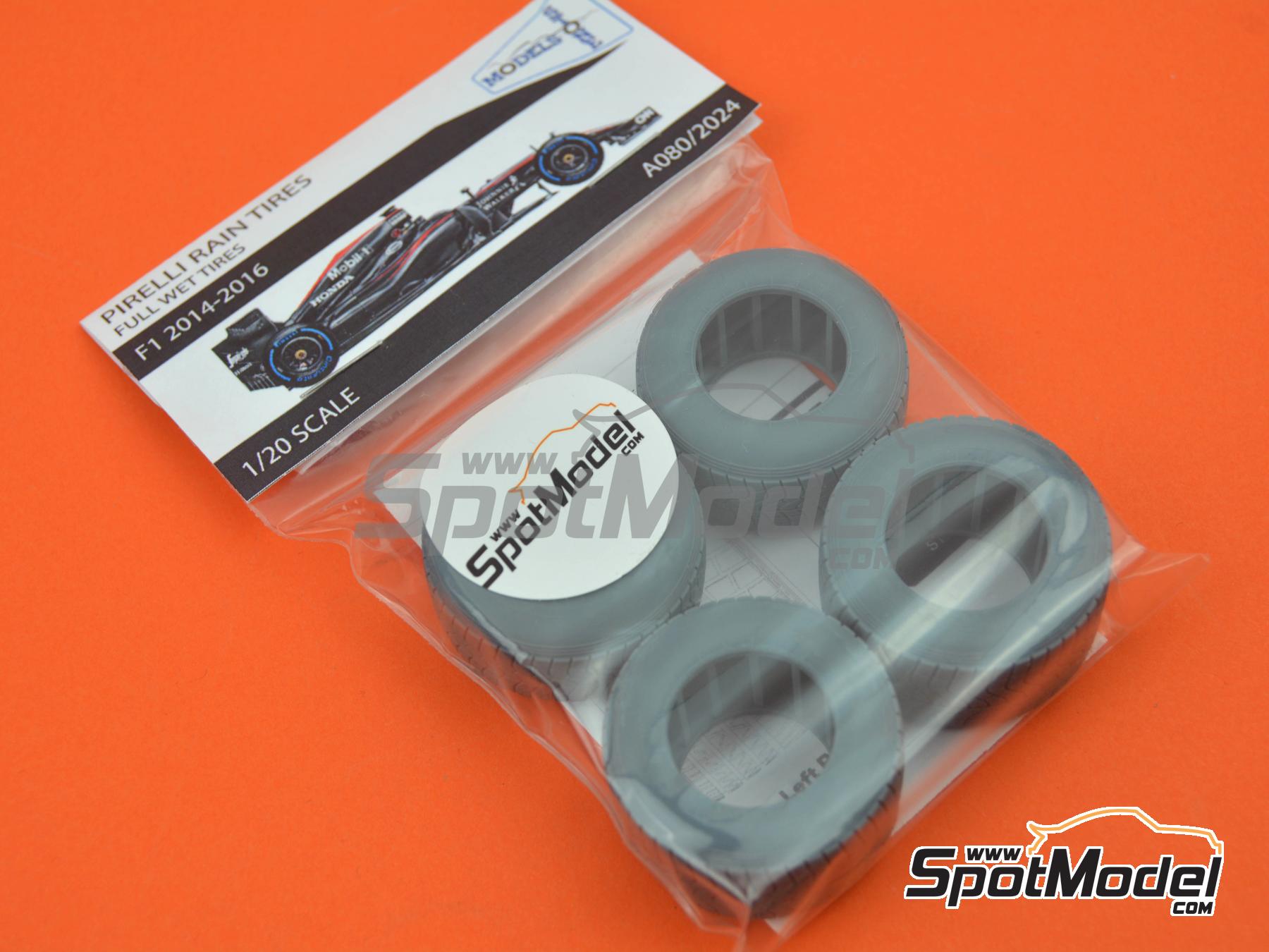 Image 6: Pirelli Rain Tires (2014-2016) | Tyre set in 1/20 scale manufactured by Stone Models (ref.&nbsp;A080-2024, also A080/2024)