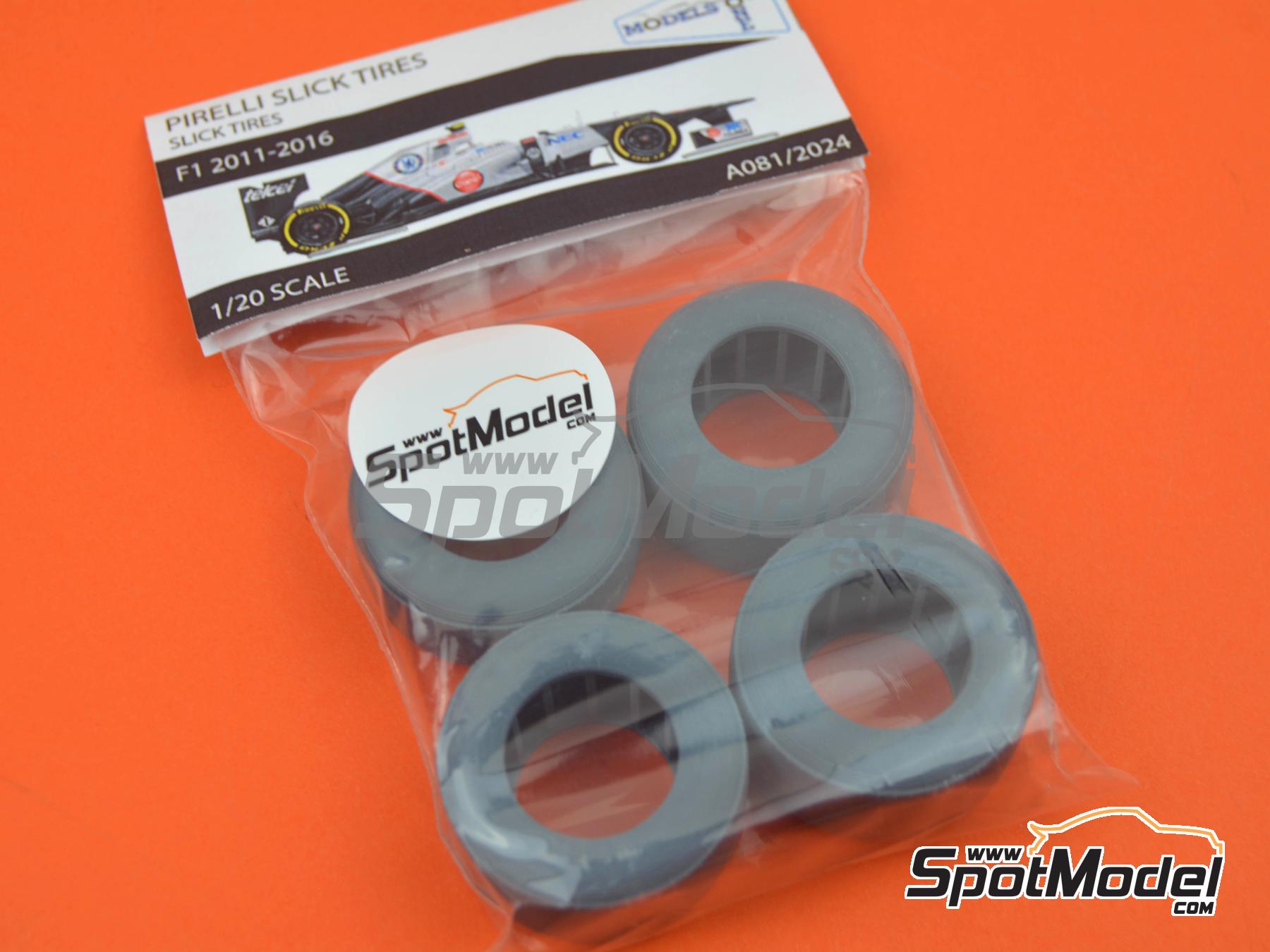 Image 7: Pirelli Slick Tires (2011-2016) | Tyre set in 1/20 scale manufactured by Stone Models (ref. A081-2024, also A081/2024)