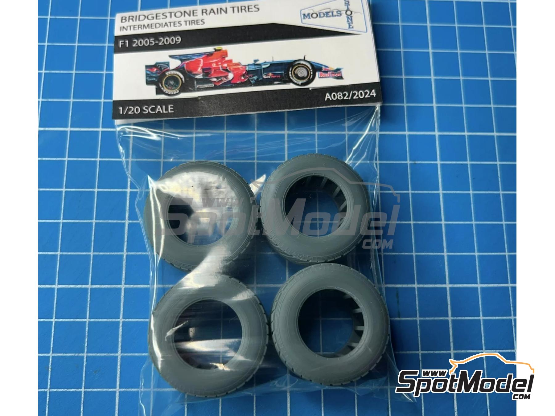 Image 2: Neum&aacute;ticos de lluvia intermedios Bridgestone (2005-2009) | Neum&aacute;ticos en escala&nbsp;1/20 fabricado por Stone Models (ref.&nbsp;A082-2024, tambien A082/2024)