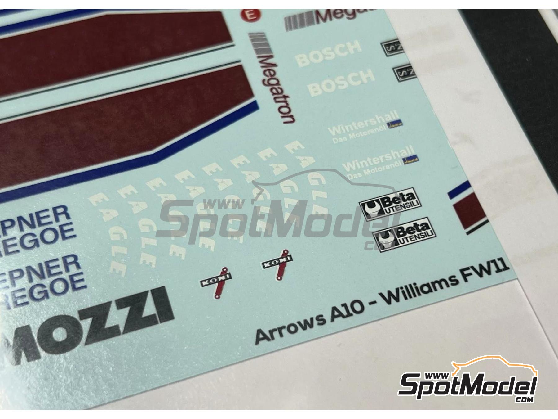 Image 3: Arrows Megatron A10 sponsored by USF&G, Camozzi - FIA Formula 1 World Championship 1987 | Marking / livery in 1/20 scale manufactured by Stone Models (ref. A089-2024, also A089/2024)