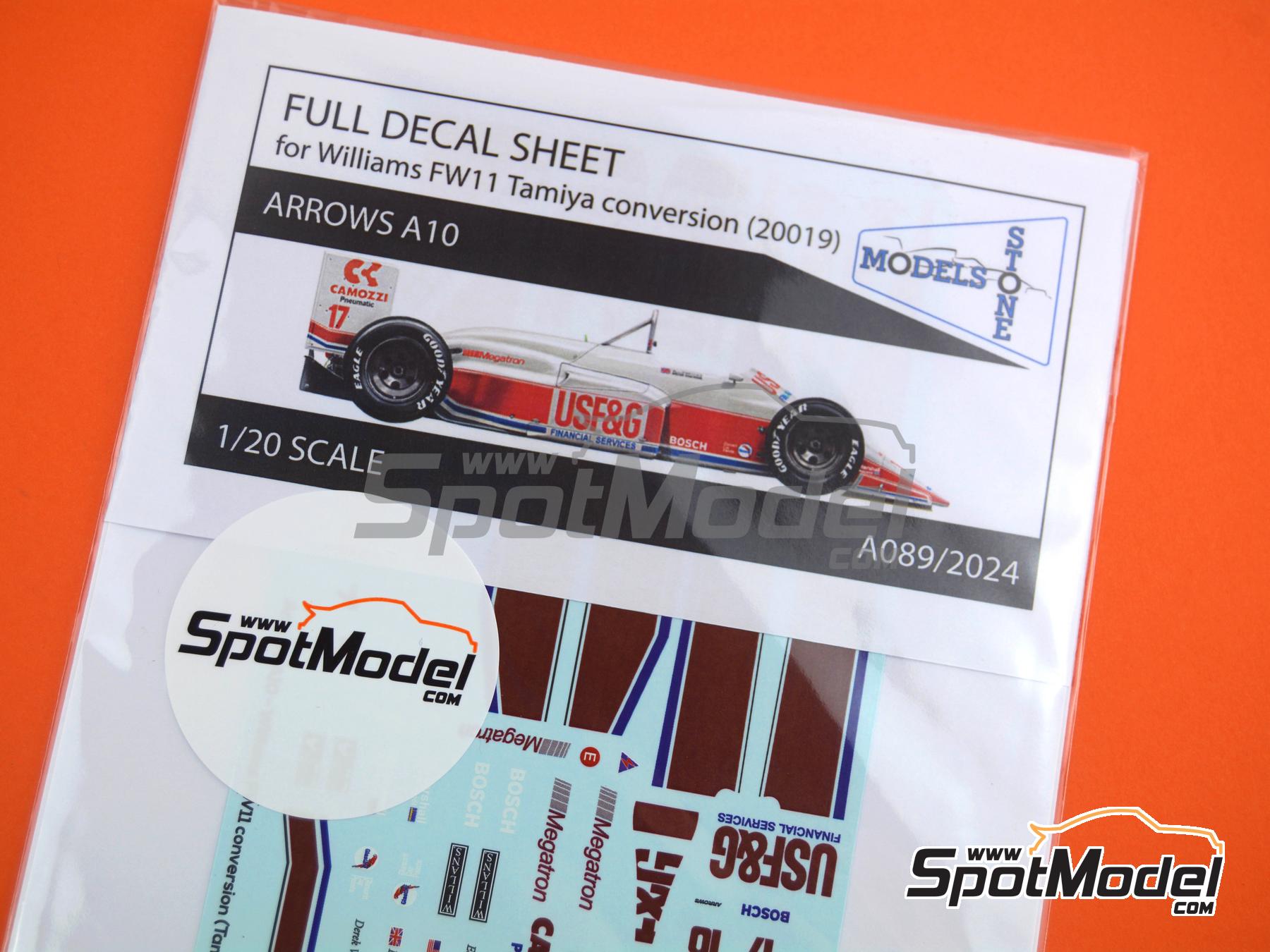 Image 5: Arrows Megatron A10 sponsored by USF&G, Camozzi - FIA Formula 1 World Championship 1987 | Marking / livery in 1/20 scale manufactured by Stone Models (ref. A089-2024, also A089/2024)