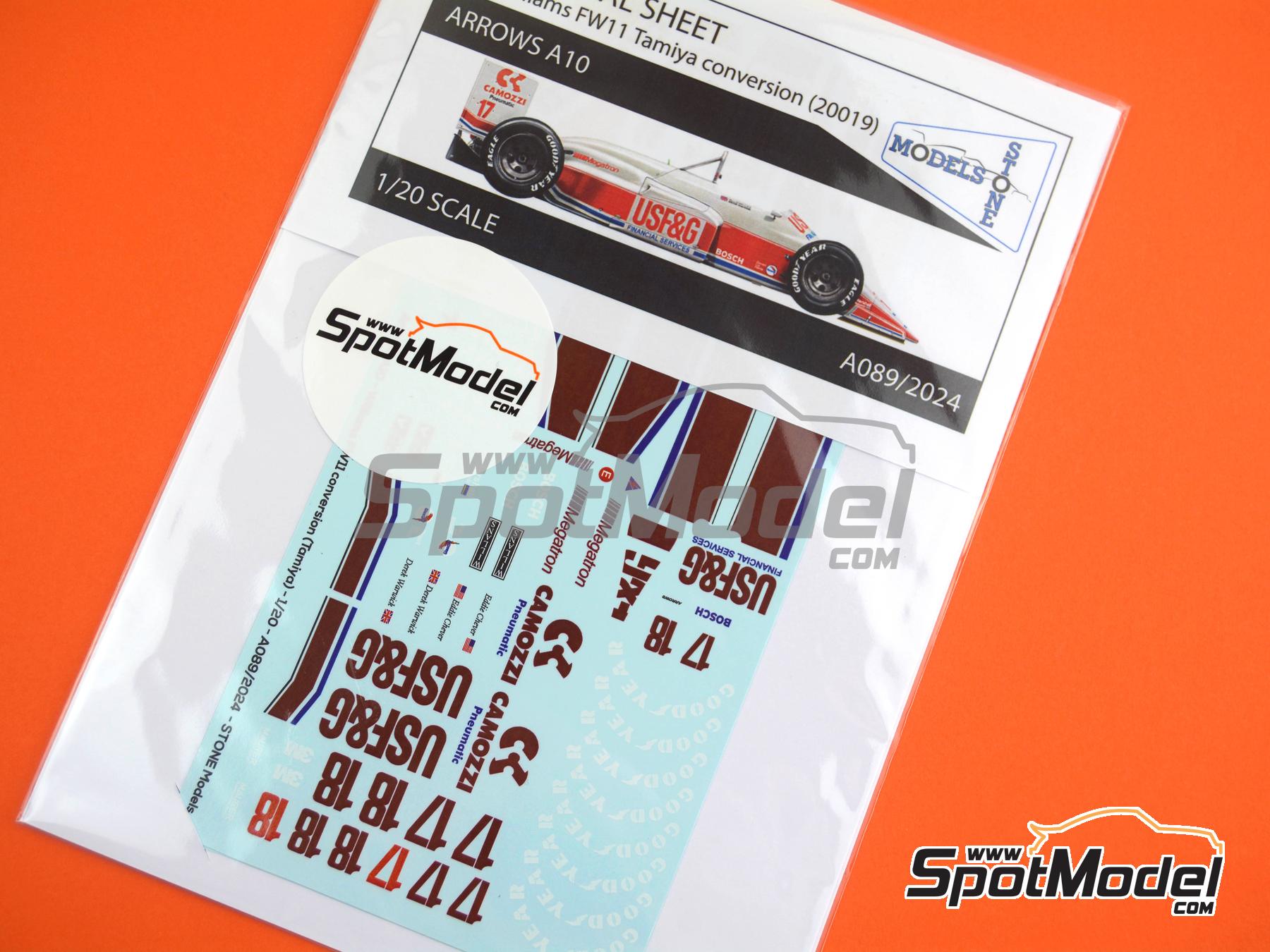 Image 7: Arrows Megatron A10 sponsored by USF&G, Camozzi - FIA Formula 1 World Championship 1987 | Marking / livery in 1/20 scale manufactured by Stone Models (ref. A089-2024, also A089/2024)