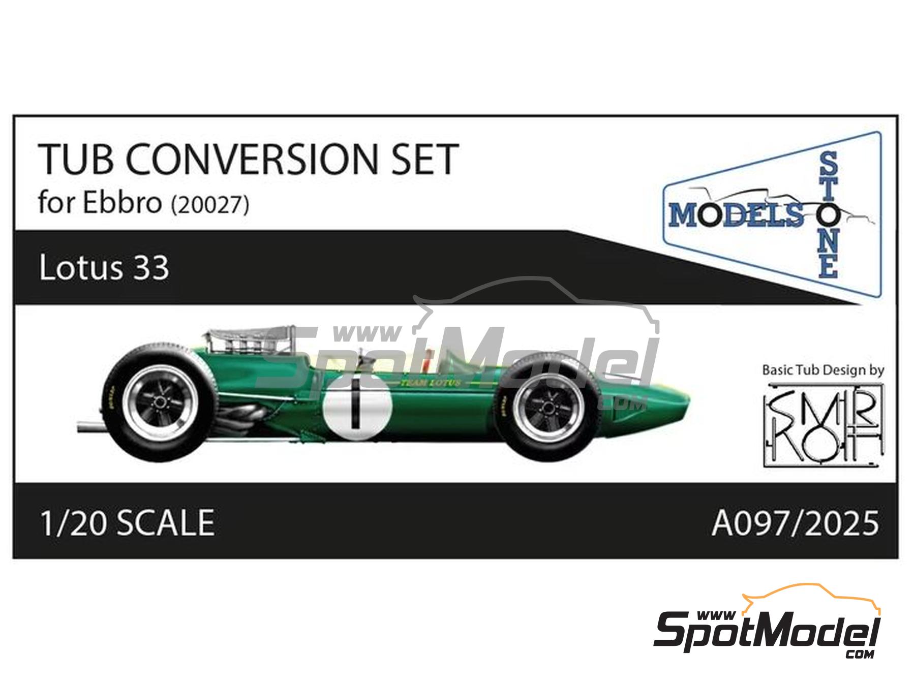 Image 1: Lotus Climax Type 33 Tub Conversion -  1965 | Cockpit set in 1/20 scale manufactured by Stone Models (ref.&nbsp;A097-2025, also A097/2025)