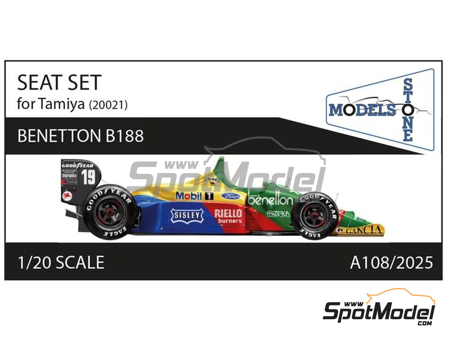 Image 1: Benetton Ford B188 | Asientos en escala&nbsp;1/20 fabricado por Stone Models (ref.&nbsp;A108-2025, tambien A108/2025)
