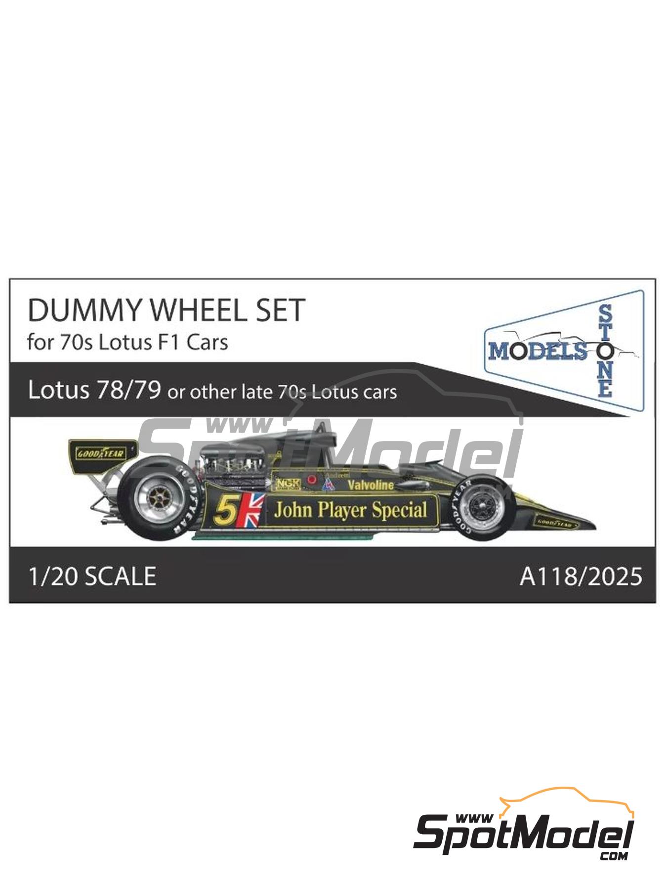 Dummy Wheel Set for 70s Lotus F1 Cars | Rims in 1/20 scale manufactured by Stone Models (ref. A118-2025, also A118/2025) image
