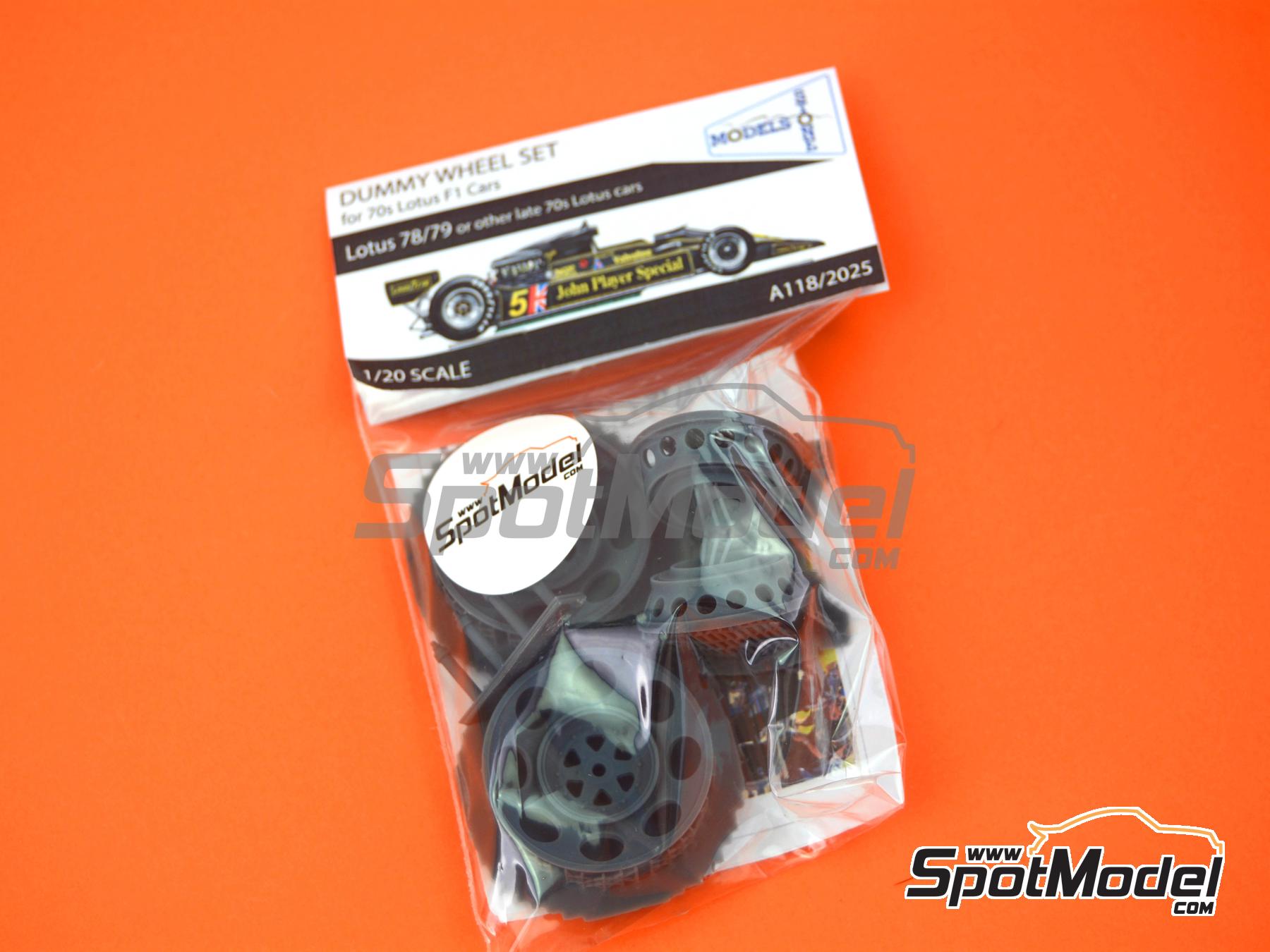 Image 7: Dummy Wheel Set for 70s Lotus F1 Cars | Rims in 1/20 scale manufactured by Stone Models (ref. A118-2025, also A118/2025)