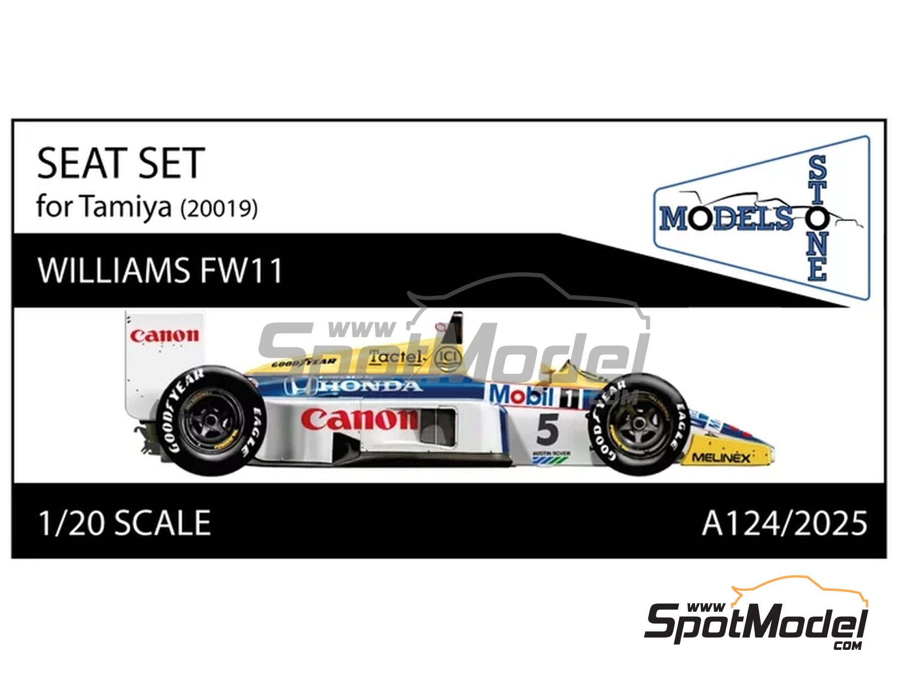 Image 1: Williams Honda FW11 | Seat in 1/20 scale manufactured by Stone Models (ref.&nbsp;A124-2025, also A124/2025)
