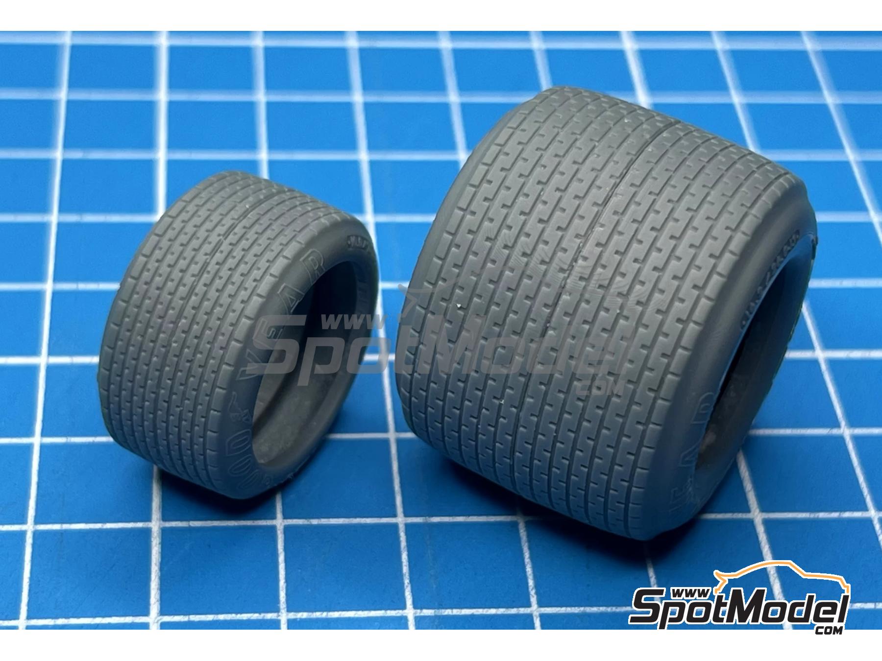Image 6: Goodyear Rain Tires (1978-1979) for Tamiya/Hasegawa | Tyre set in 1/20 scale manufactured by Stone Models (ref.&nbsp;A130-2026, also A130/2026)