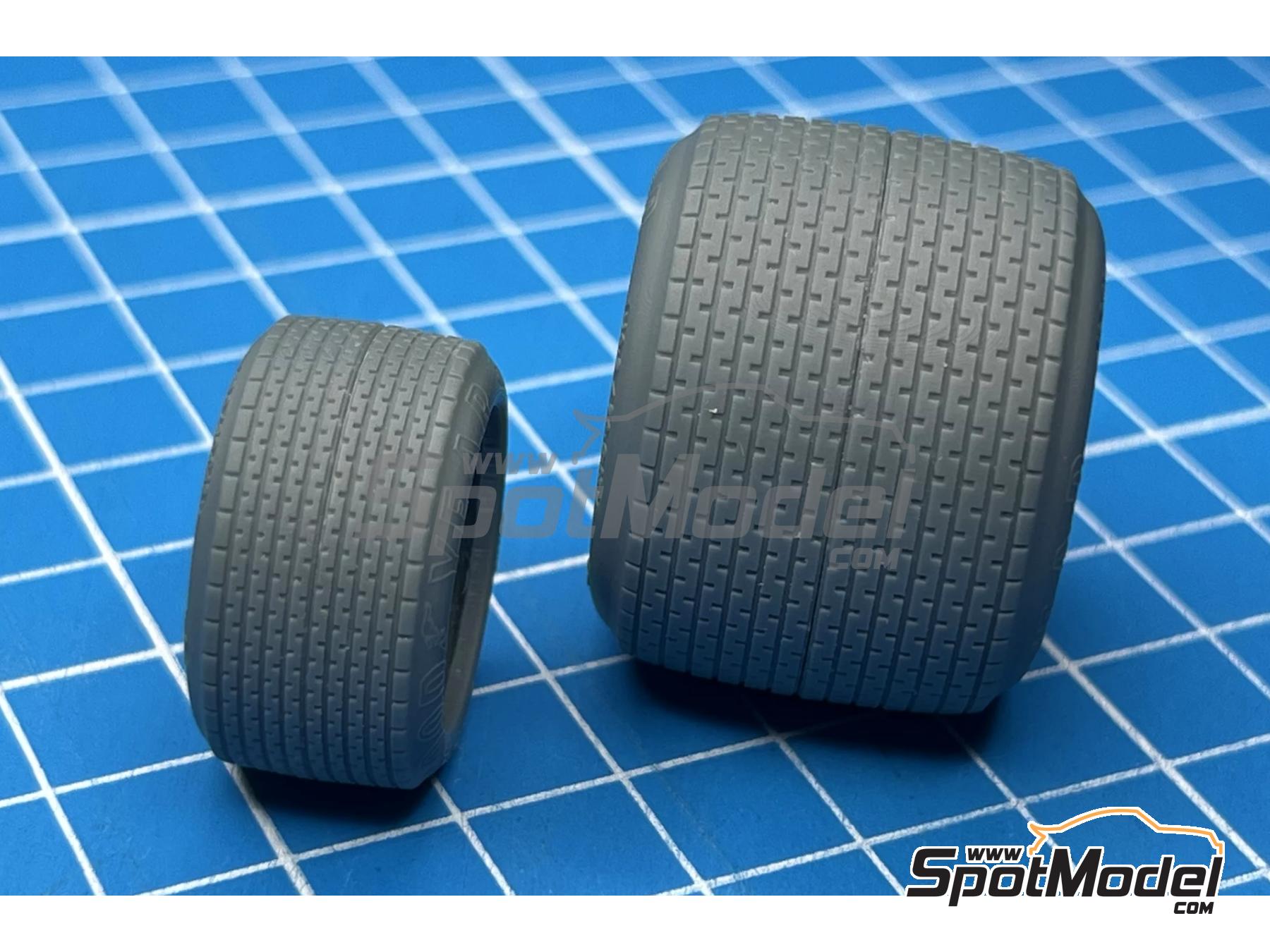 Image 7: Goodyear Rain Tires (1978-1979) for Tamiya/Hasegawa | Tyre set in 1/20 scale manufactured by Stone Models (ref.&nbsp;A130-2026, also A130/2026)