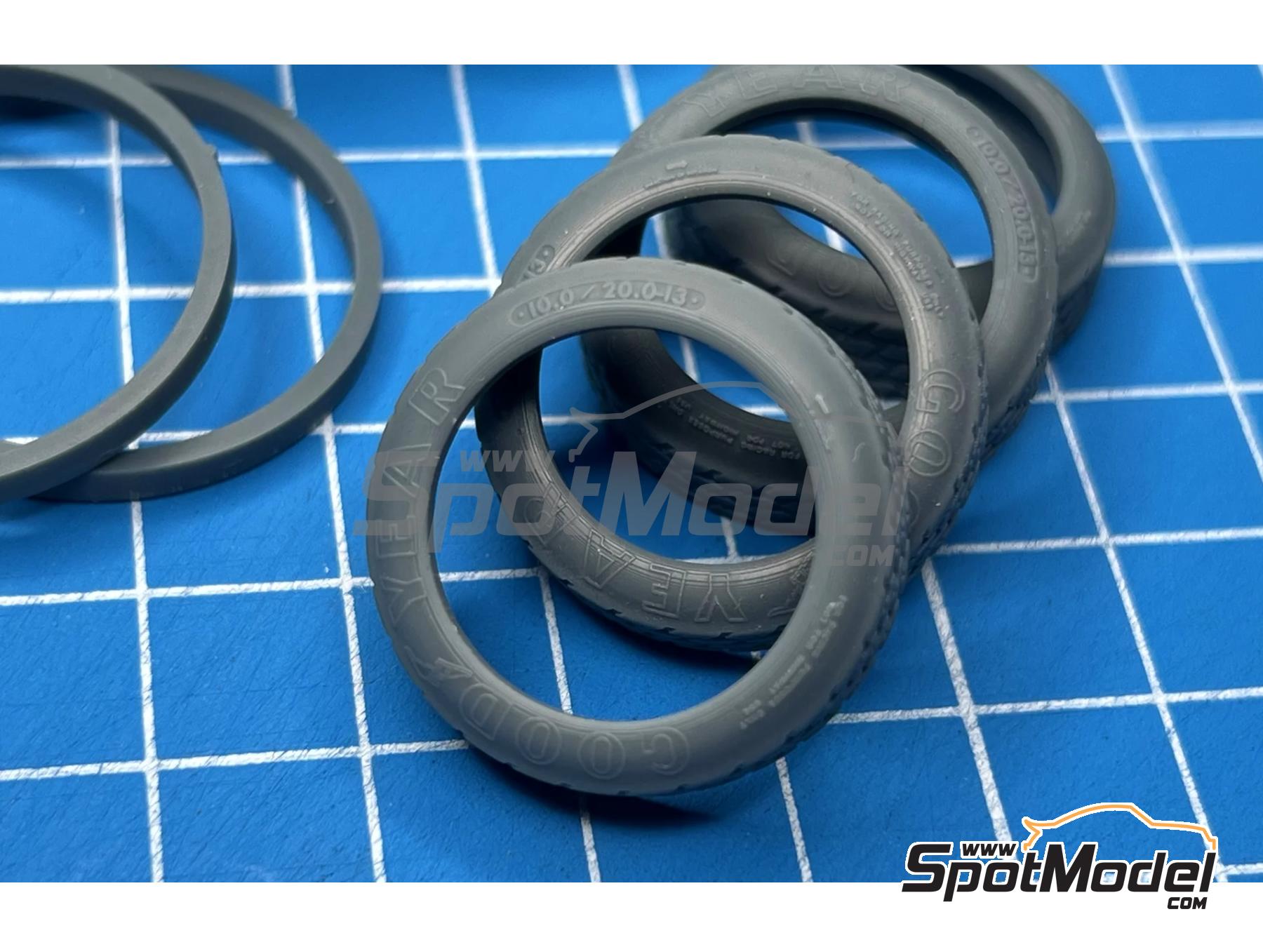 Image 4: Goodyear Monsoon Tires (70's) for Tamiya/Hasegawa | Tyre set in 1/20 scale manufactured by Stone Models (ref.&nbsp;A131-2026, also A131/2026)