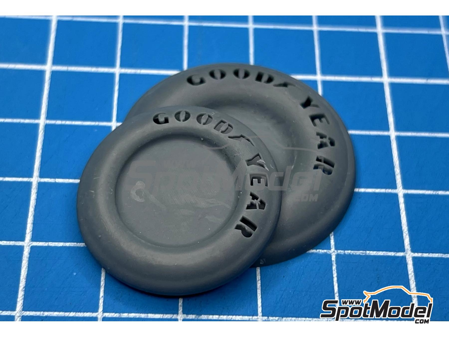 Image 5: Goodyear Monsoon Tires (70's) for Tamiya/Hasegawa | Tyre set in 1/20 scale manufactured by Stone Models (ref.&nbsp;A131-2026, also A131/2026)