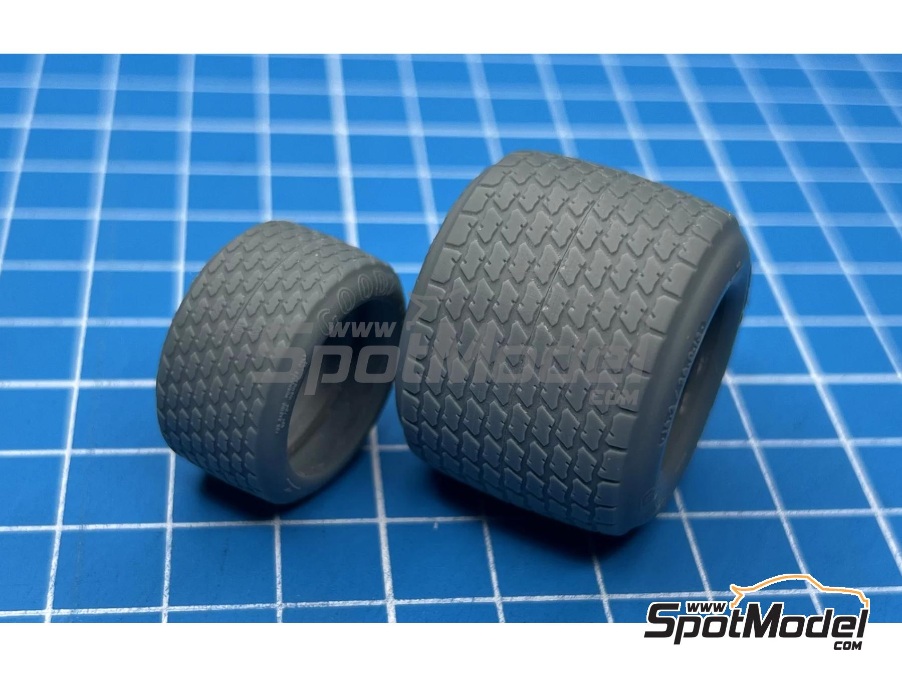 Image 6: Goodyear Monsoon Tires (70's) for Tamiya/Hasegawa | Tyre set in 1/20 scale manufactured by Stone Models (ref.&nbsp;A131-2026, also A131/2026)