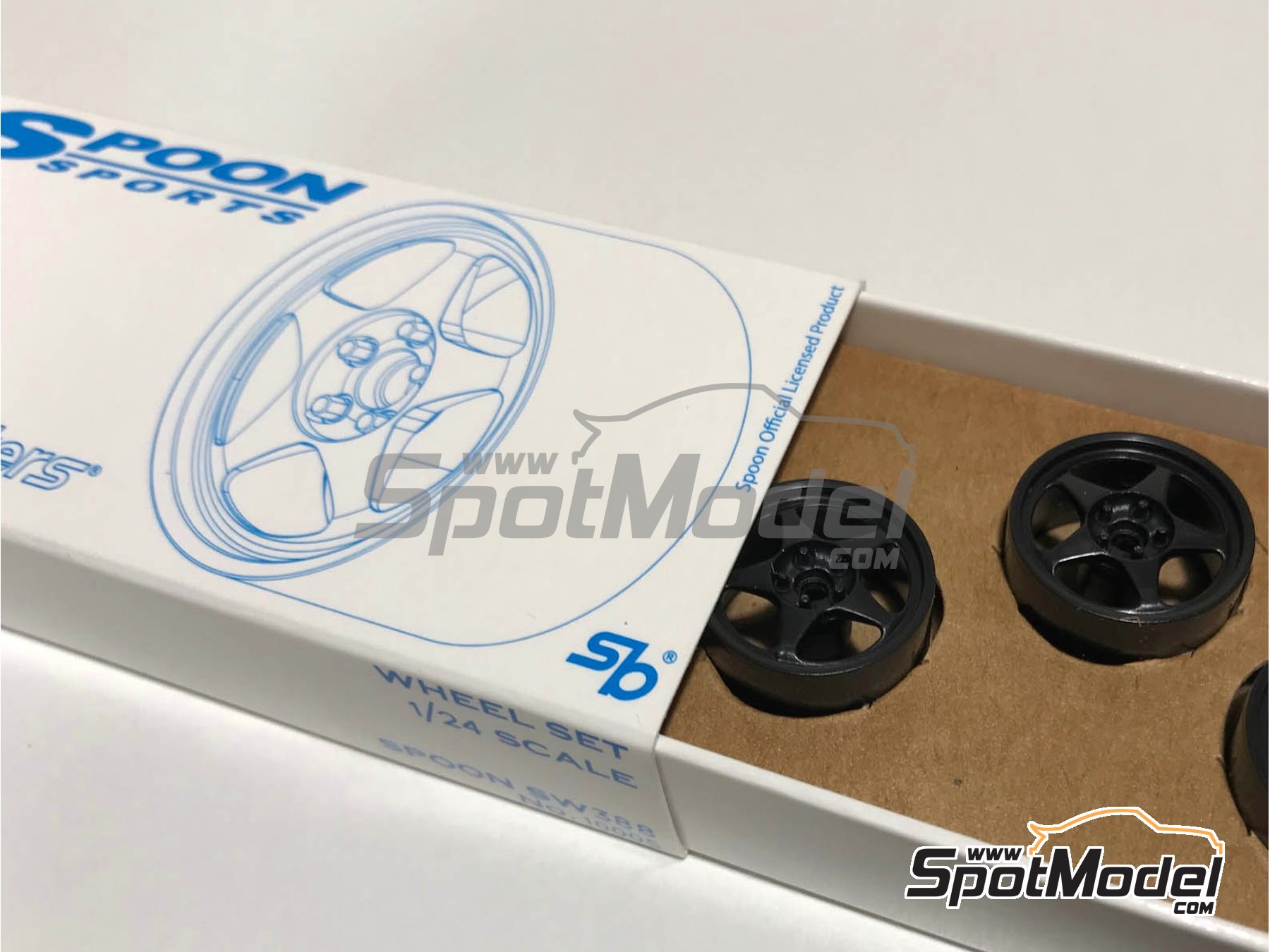 Image 4: Spoon Sports SW388 16 pulgadas | Set de llantas y neumáticos en escala 1/24 fabricado por StreetBlisters (ref. SB-10005, tambien 10005)