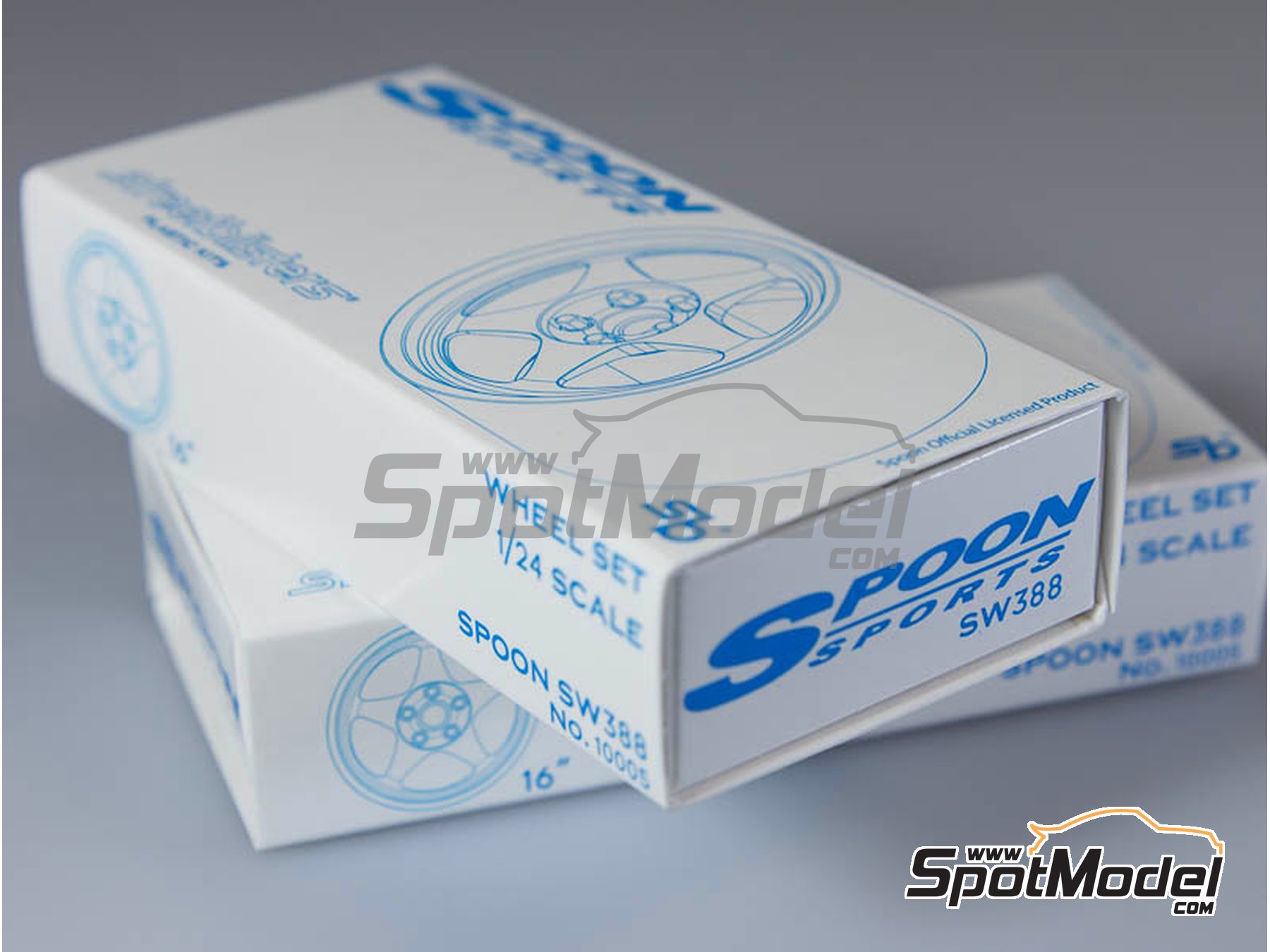 Image 9: Spoon Sports SW388 16 pulgadas | Set de llantas y neumáticos en escala 1/24 fabricado por StreetBlisters (ref. SB-10005, tambien 10005)
