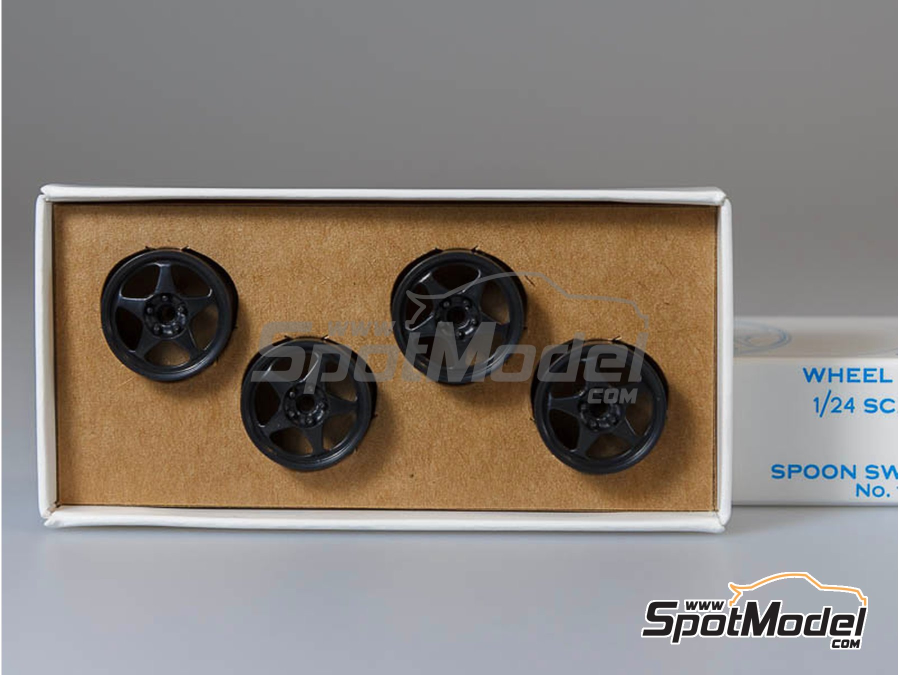 Image 10: Spoon Sports SW388 16 pulgadas | Set de llantas y neumáticos en escala 1/24 fabricado por StreetBlisters (ref. SB-10005, tambien 10005)