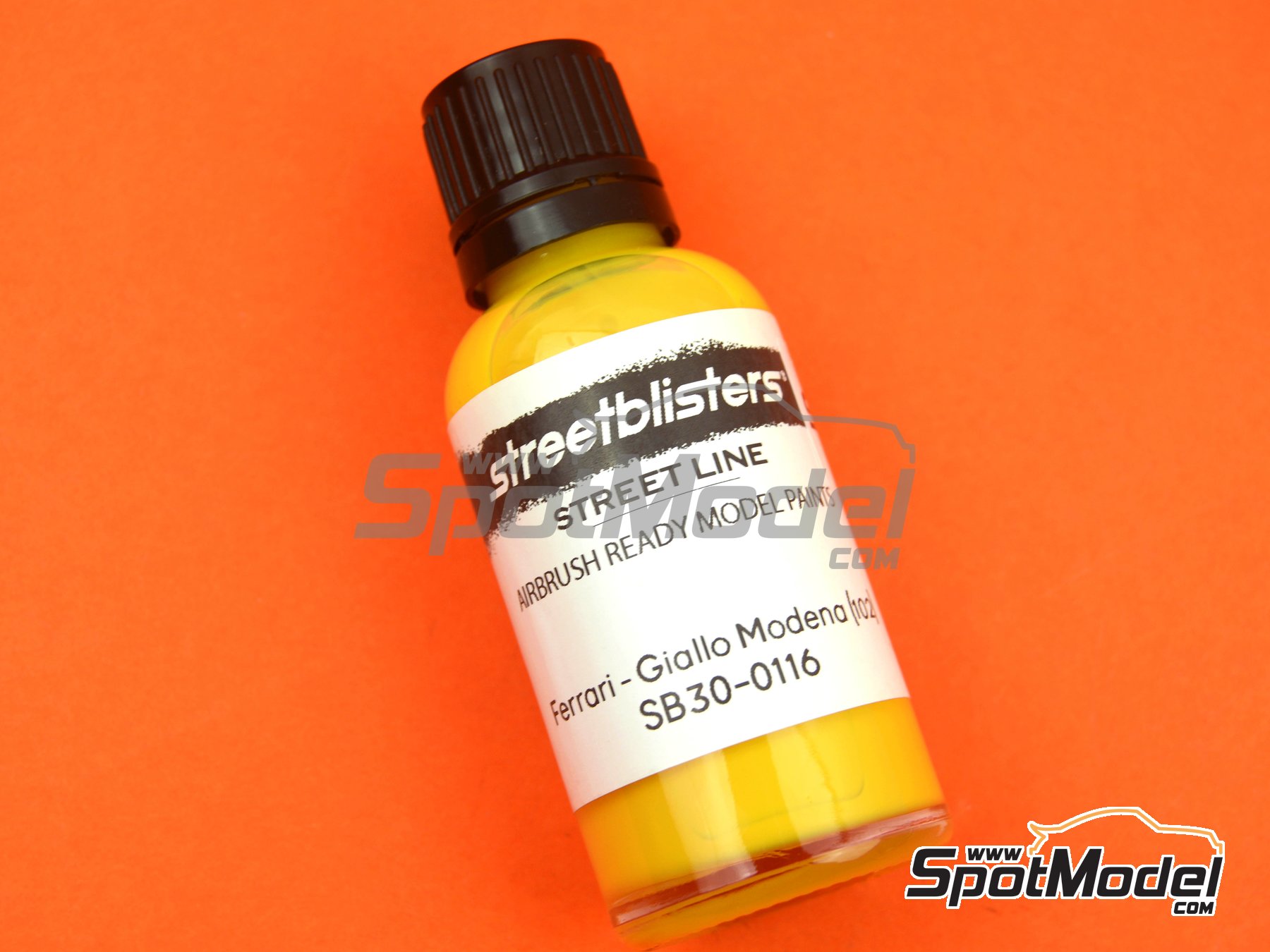 Image 2: Amarillo Ferrari Giallo Modena codigo 102 - 1 x 30ml | Pintura para aerógrafo fabricado por StreetBlisters (ref. SB30-0116)