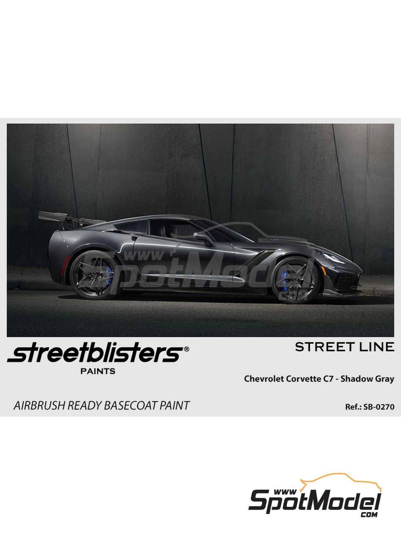 Gris Chevrolet Corvette C7 Shadow Gray - 1 x 30ml | Pintura para aerógrafo fabricado por StreetBlisters (ref. SB30-0270) image
