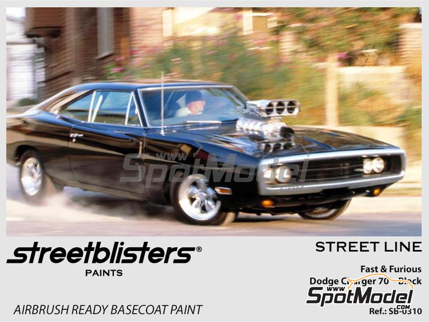Image 1: Negro Dodge Charger '70 Fast & Furious Black - 1 x 30ml | Pintura para aerógrafo fabricado por StreetBlisters (ref. SB30-0310)