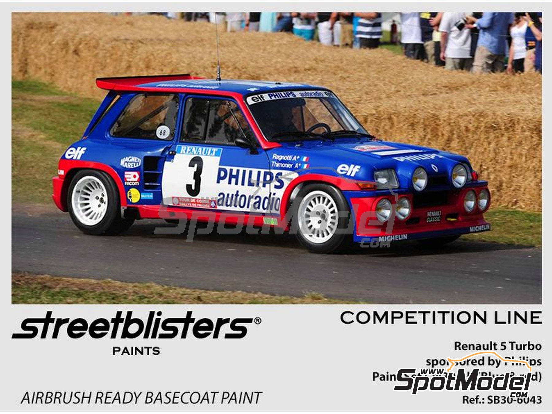Image 1: Azul - Rojo Renault 5 Turbo Phillips Blue - Red - 2 x 30ml | Set de pinturas para aerógrafo fabricado por StreetBlisters (ref. SB30-6043)