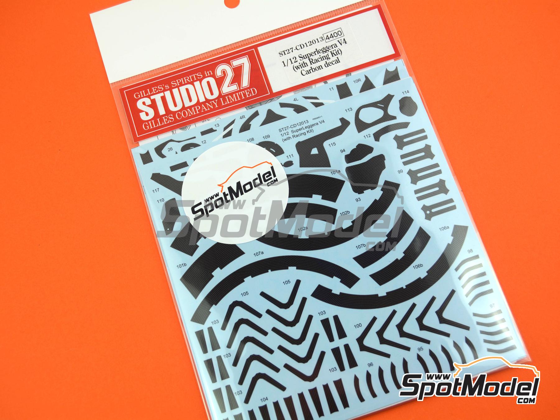 Image 4: Ducati Superleggera V4 (con kit de competici&oacute;n) | Patron de fibra de carbono en calca en escala&nbsp;1/12 fabricado por Studio27 (ref.&nbsp;ST27-CARBOND12013, tambien 4545310022039, CD12013 y ST27-CD12013)