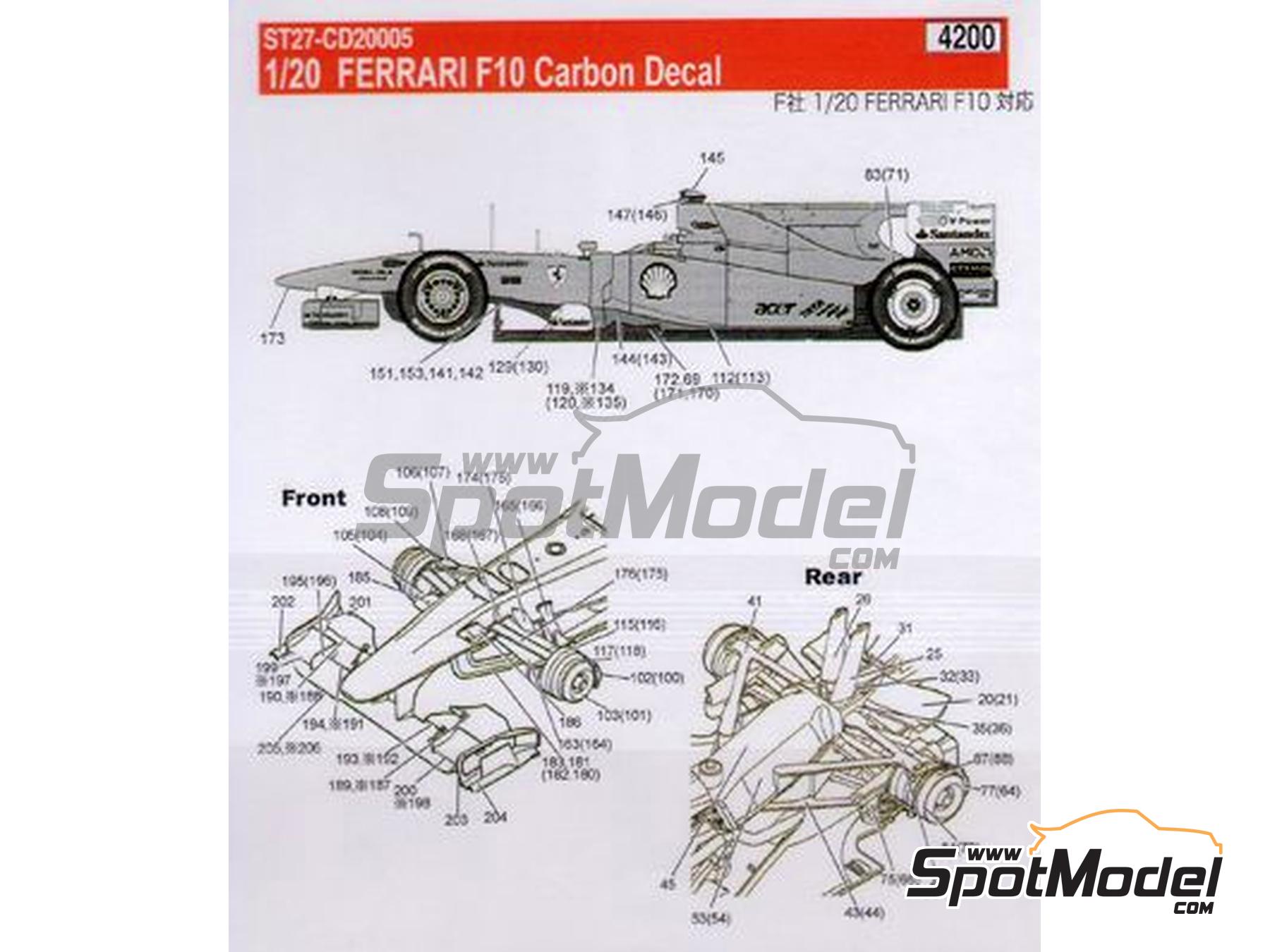 Studio27 1/20 Carbon pattern decal for Ferrari SF70H F1 Studio27 1/20 Carbon pattern decal for Ferrari SF70H F1