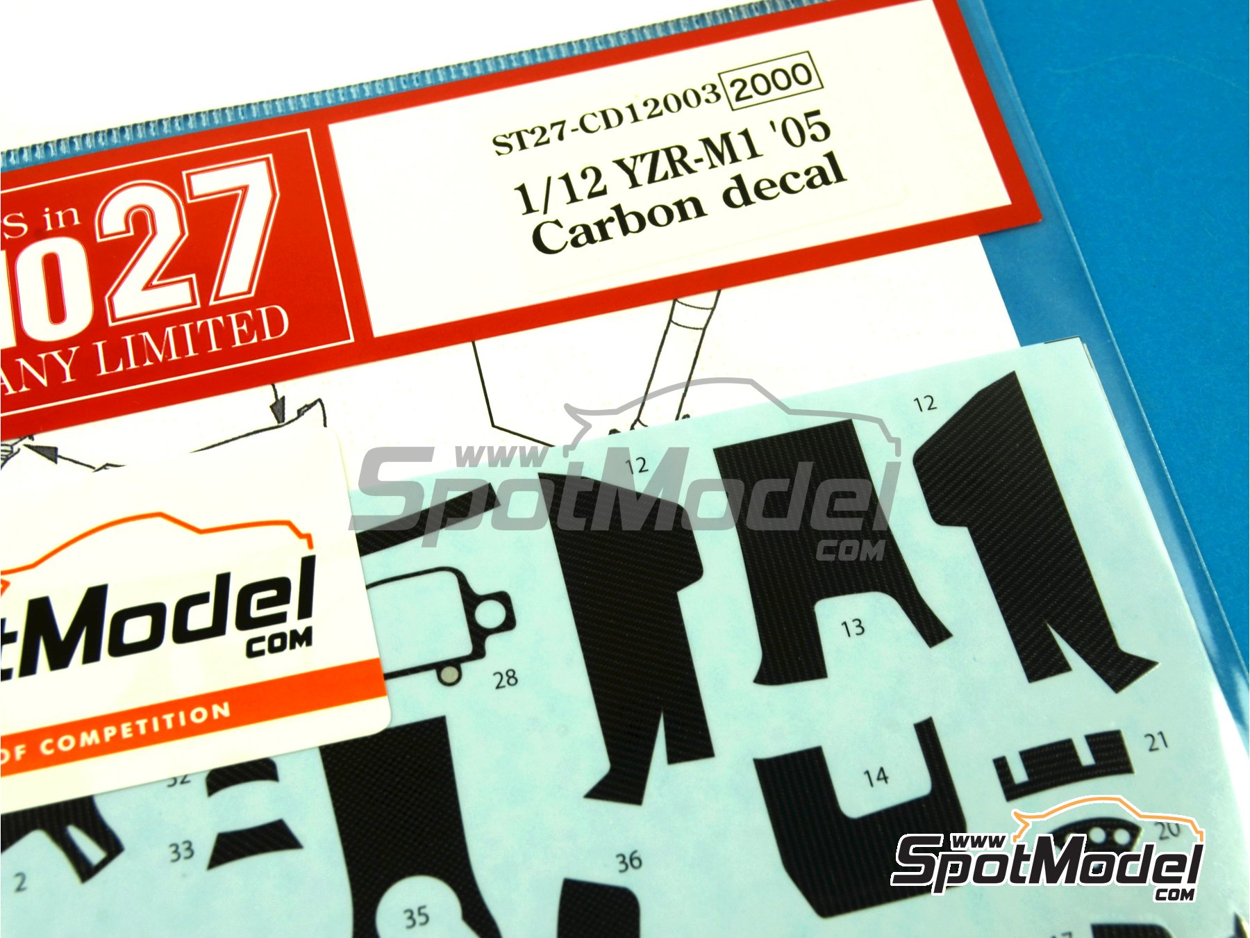 Image 6: Yamaha YZR-M1 - Motorcycle World Championship 2005 | Carbon fibre pattern decal set in 1/12 scale manufactured by Studio27 (ref.&nbsp;ST27-CARBOND12003, also 4545310009047 and CD12003)