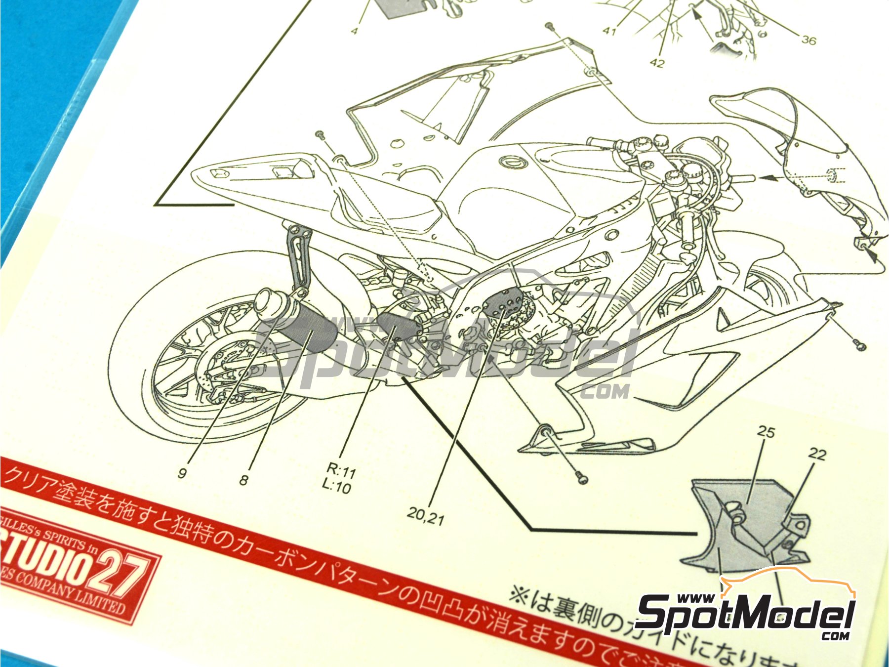 Image 9: Yamaha YZR-M1 - Motorcycle World Championship 2005 | Carbon fibre pattern decal set in 1/12 scale manufactured by Studio27 (ref.&nbsp;ST27-CARBOND12003, also 4545310009047 and CD12003)