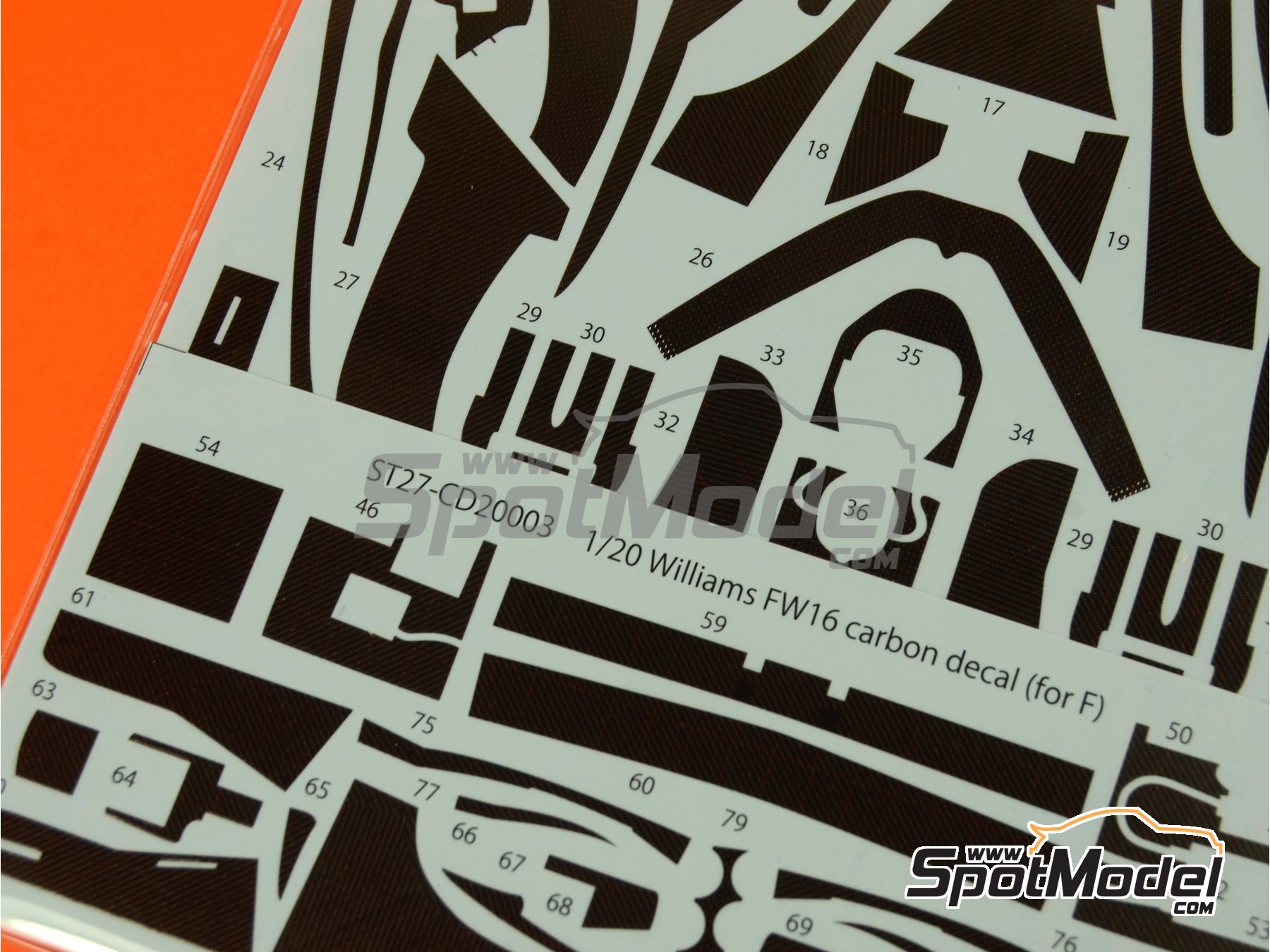 Image 4: Williams Renault FW16 | Carbon fibre pattern decal set in 1/20 scale manufactured by Studio27 (ref.&nbsp;ST27-CARBOND20003, also 4545310003694 and CD20003)