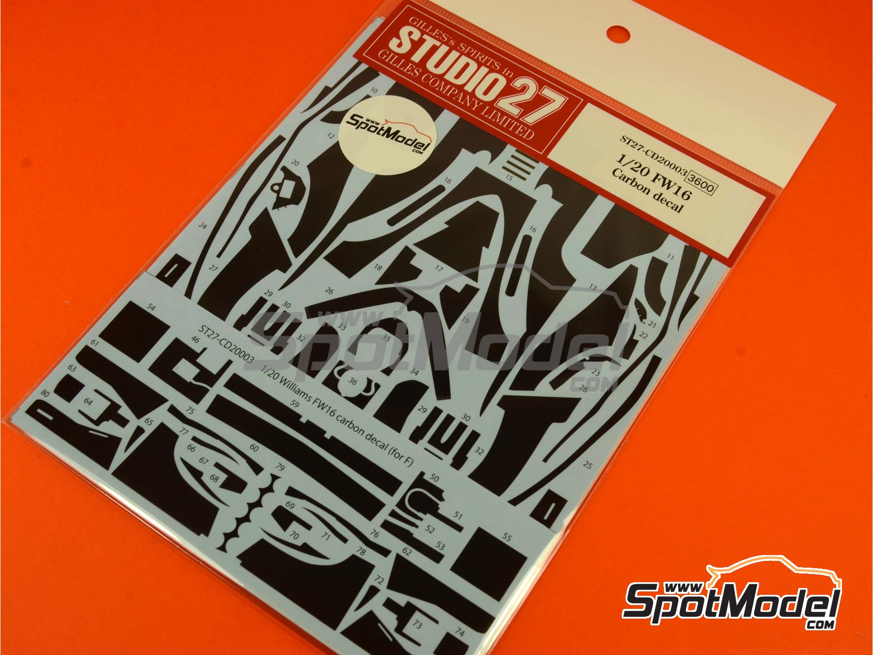 Image 6: Williams Renault FW16 | Carbon fibre pattern decal set in 1/20 scale manufactured by Studio27 (ref.&nbsp;ST27-CARBOND20003, also 4545310003694 and CD20003)