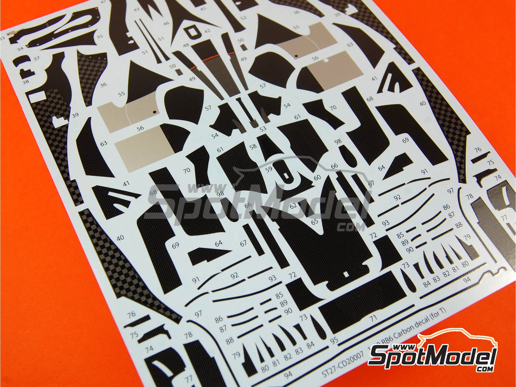 Image 6: RB Racing Renault RB6 - Campeonato del Mundo FIA de Formula 1 | Patron de fibra de carbono en calca en escala&nbsp;1/20 fabricado por Studio27 (ref.&nbsp;ST27-CARBOND20007, tambien 4545310004585 y CD20007)