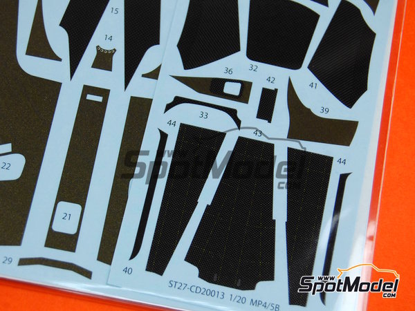 Image 4: McLaren Honda MP4/5B McLaren Racing Limited Team sponsored by Marlboro Shell - Formula 1 World Championship 1990 | Carbon fibre pattern decal set in 1/20 scale manufactured by Studio27 (ref.&nbsp;ST27-CARBOND20013, also 4545310007906 and CD20013)