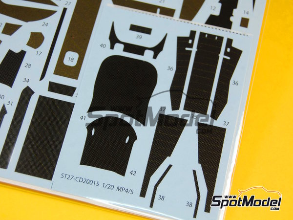Image 4: McLaren Honda MP4/5 McLaren Racing Limited Team - Formula 1 World Championship 1989 | Carbon fibre pattern decal set in 1/20 scale manufactured by Studio27 (ref.&nbsp;ST27-CARBOND20015, also 4545310008118 and CD20015)