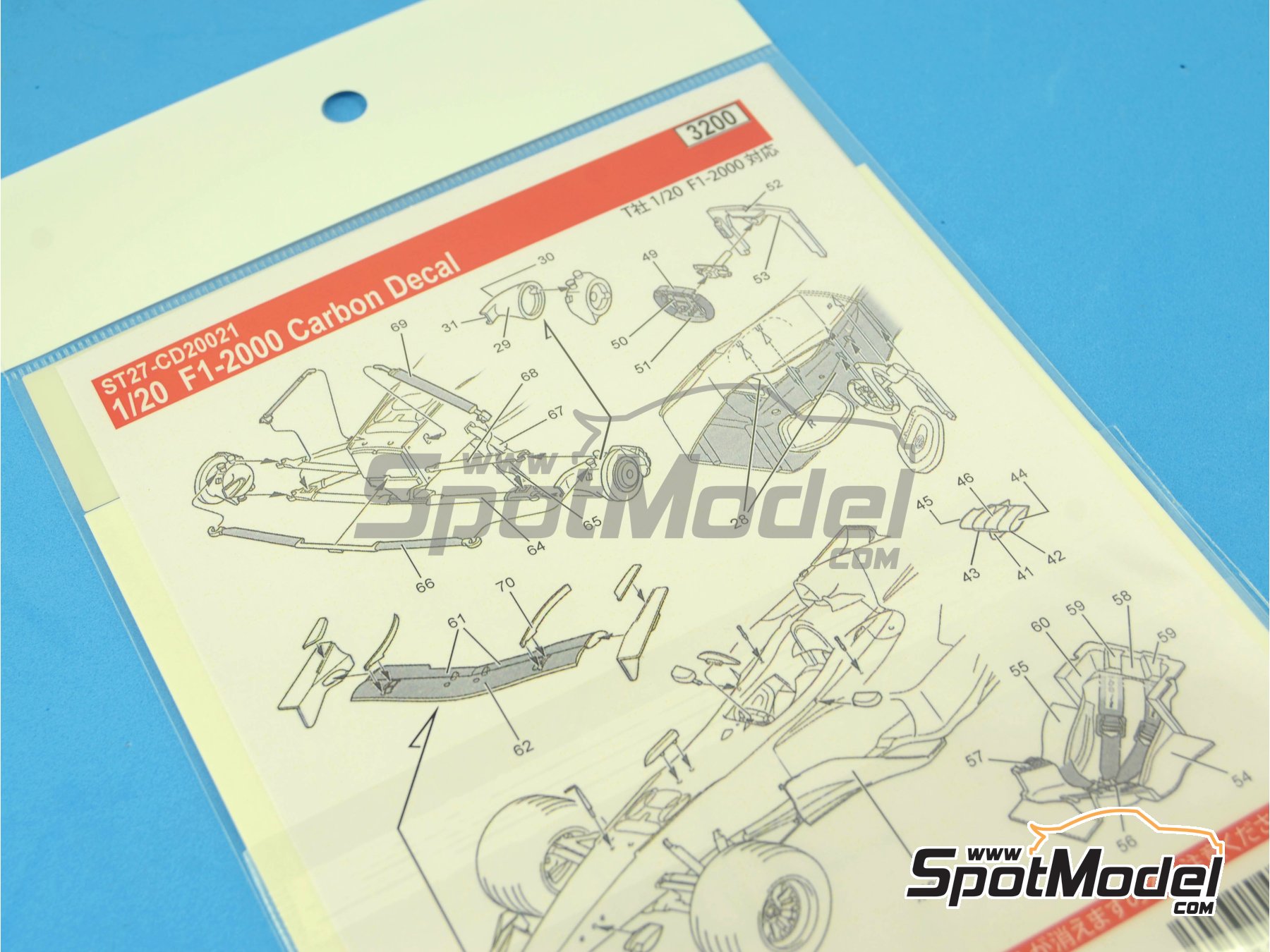 Image 5: Ferrari F1 2000 | Carbon fibre pattern decal set in 1/20 scale manufactured by Studio27 (ref.&nbsp;ST27-CARBOND20021, also 4545310010241 and CD20021)