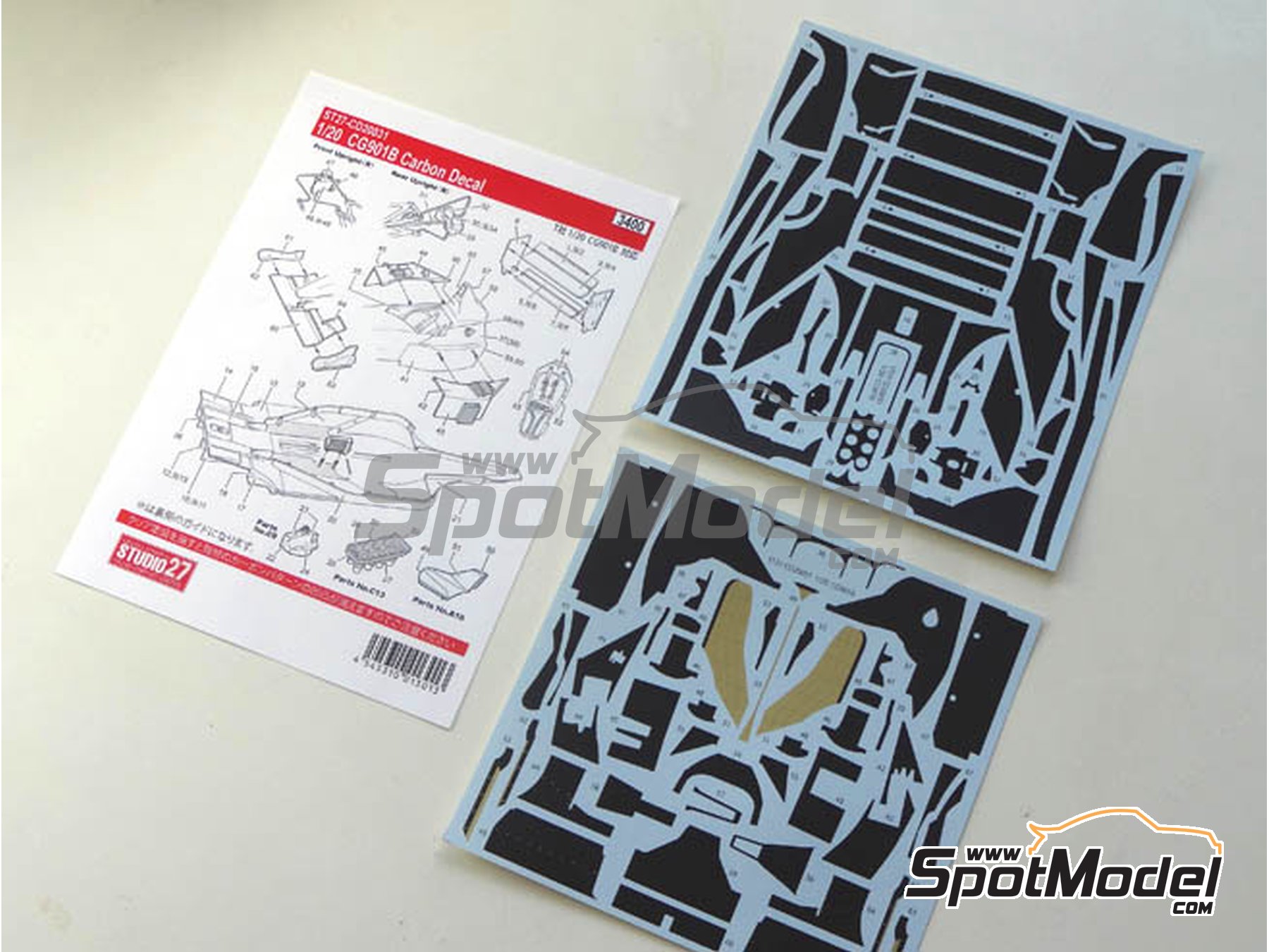 Image 1: Leyton House Judd CG901B - Campeonato del Mundo FIA de Formula 1 1990 | Patron de fibra de carbono en calca en escala 1/20 fabricado por Studio27 (ref. ST27-CARBOND20031, tambien 4545310013013 y CD20031)