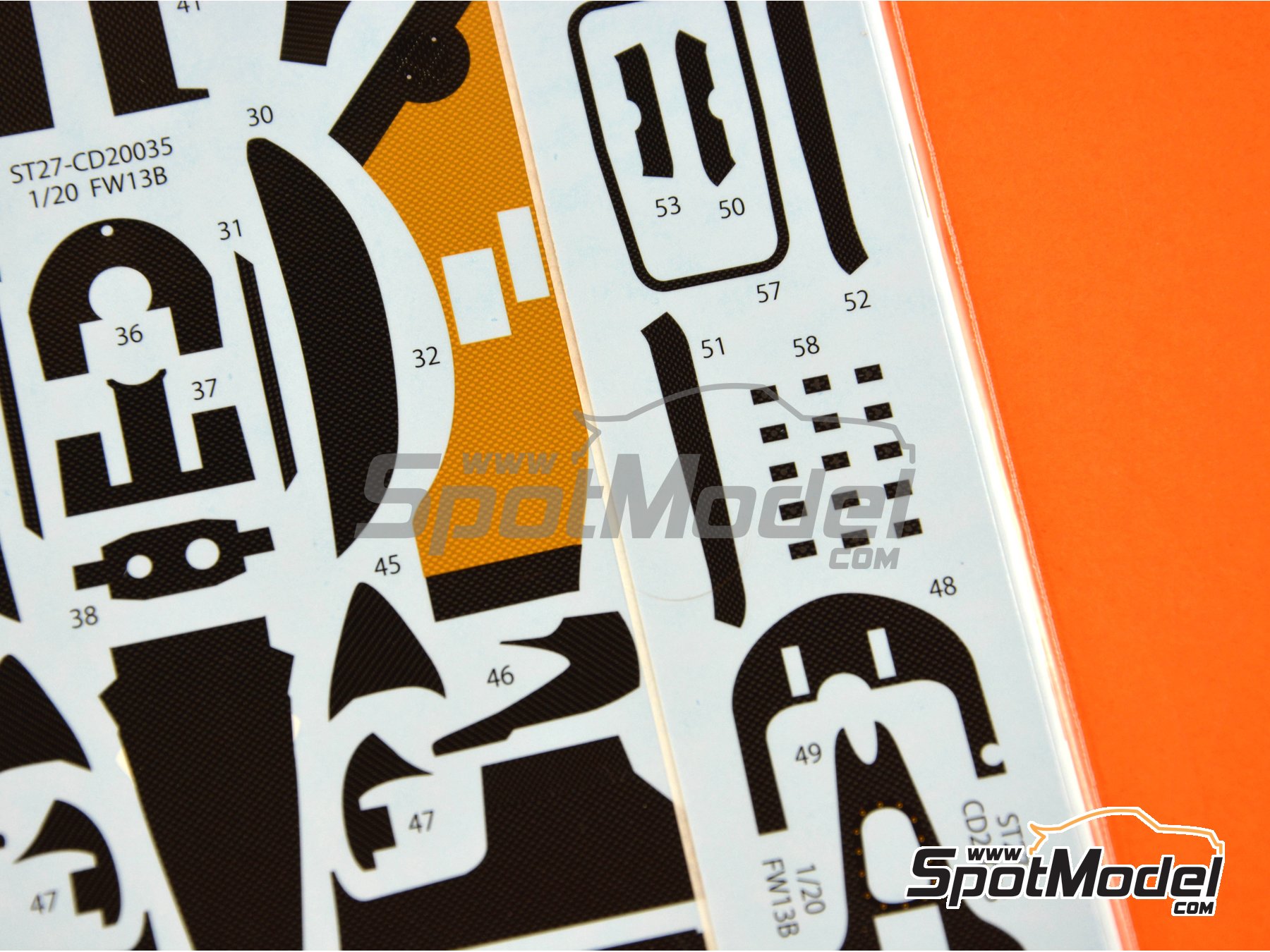 Image 4: Williams Renault FW13B | Carbon fibre pattern decal set in 1/20 scale manufactured by Studio27 (ref. ST27-CARBOND20035, also 4545310013631 and CD20035)