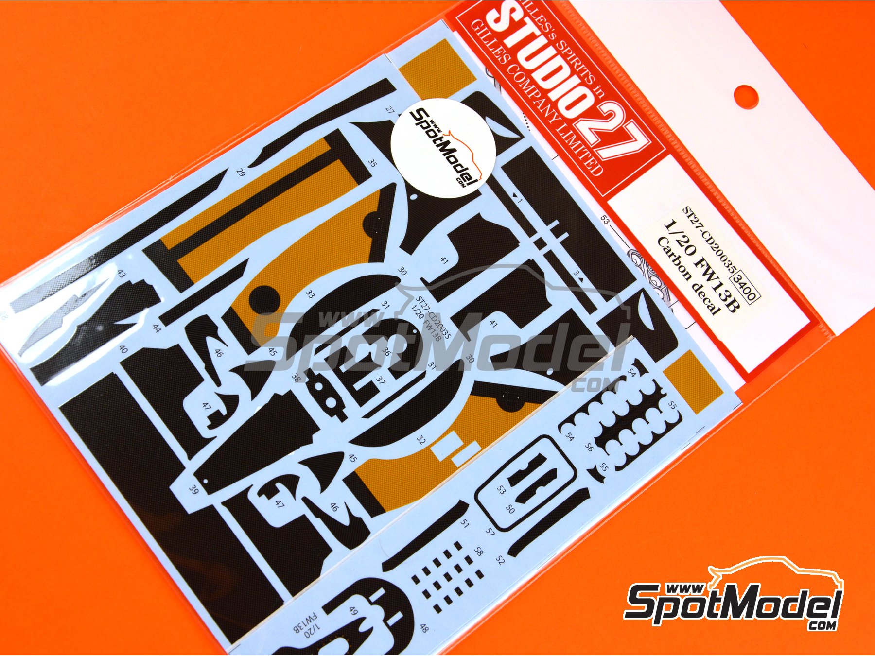 Image 6: Williams Renault FW13B | Carbon fibre pattern decal set in 1/20 scale manufactured by Studio27 (ref. ST27-CARBOND20035, also 4545310013631 and CD20035)