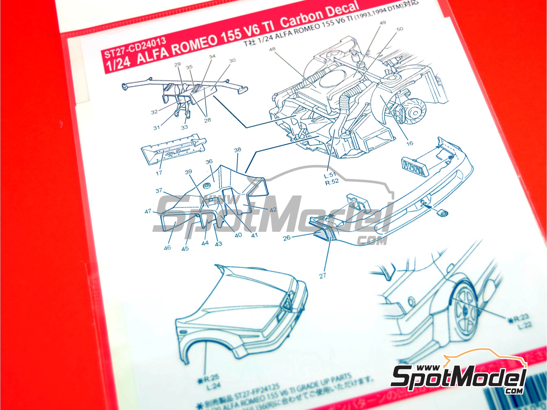 Image 1: Alfa Romeo 155 V6 TI - DTM - Deutsche Tourenwagen Masters 1993 and 1994 | Carbon fibre pattern decal set in 1/24 scale manufactured by Studio27 (ref.&nbsp;ST27-CARBOND24013, also 4545310011095 and CD24013)