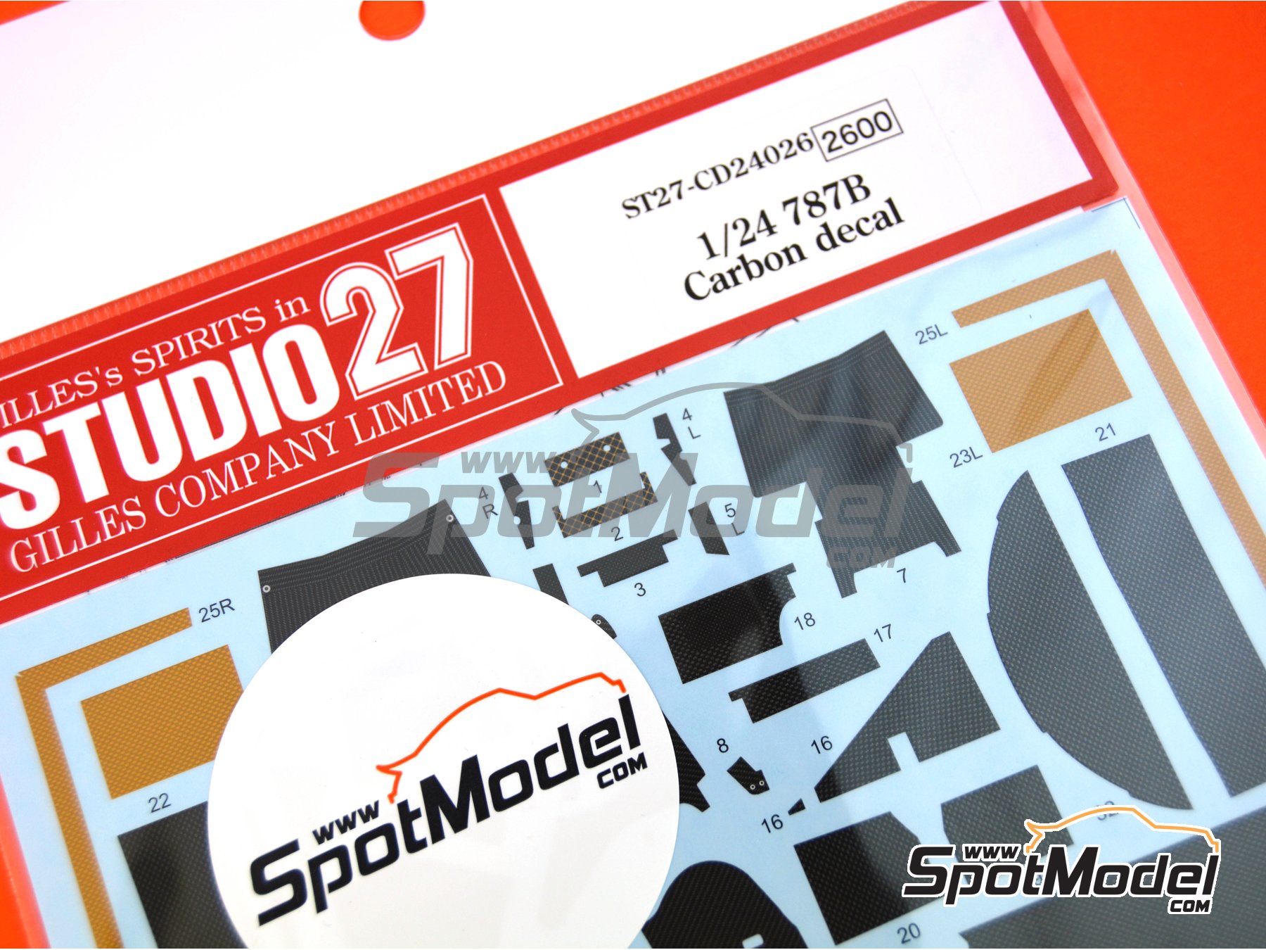 Image 1: Mazda 787B | Carbon fibre pattern decal set in 1/24 scale manufactured by Studio27 (ref. ST27-CARBOND24026, also 4545310016106 and CD24026)