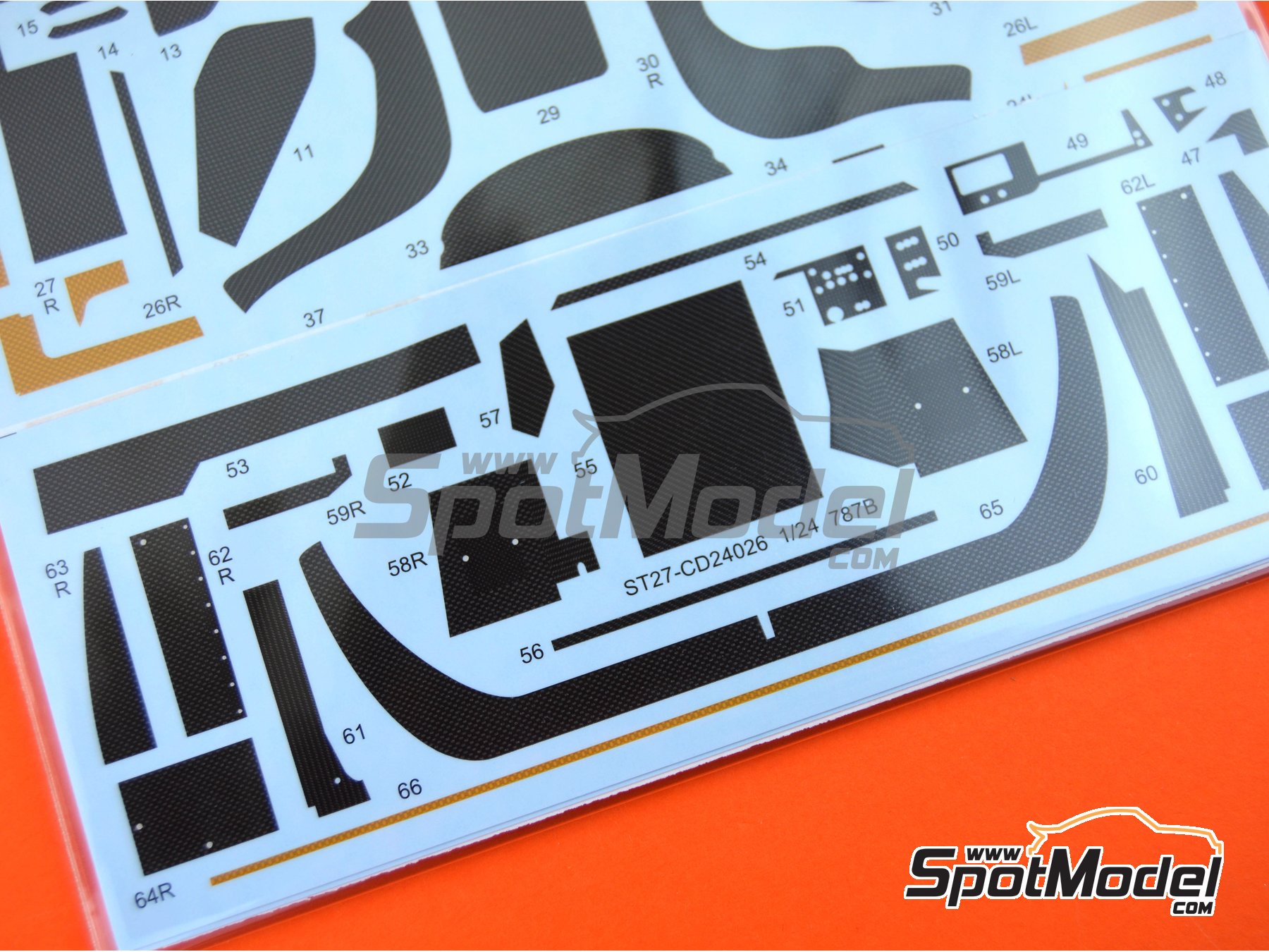 Image 3: Mazda 787B | Carbon fibre pattern decal set in 1/24 scale manufactured by Studio27 (ref. ST27-CARBOND24026, also 4545310016106 and CD24026)