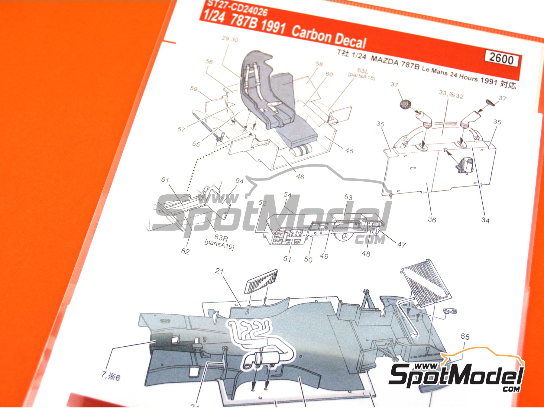 Image 5: Mazda 787B | Carbon fibre pattern decal set in 1/24 scale manufactured by Studio27 (ref. ST27-CARBOND24026, also 4545310016106 and CD24026)