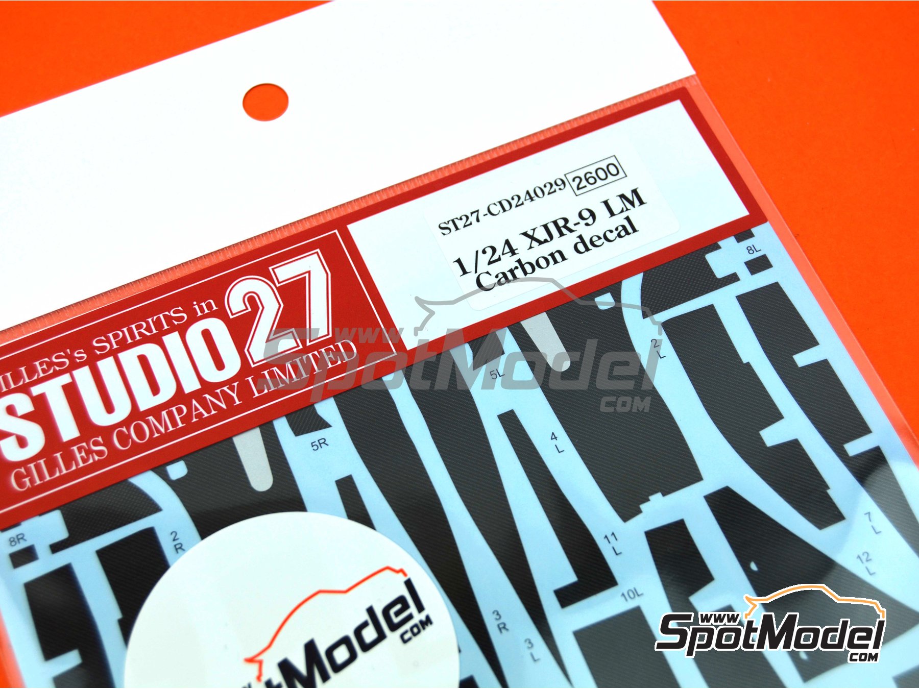 Image 1: Jaguar XJR-9 | Patron de fibra de carbono en calca en escala&nbsp;1/24 fabricado por Studio27 (ref.&nbsp;ST27-CARBOND24029, tambien 4545310016335 y CD24029)