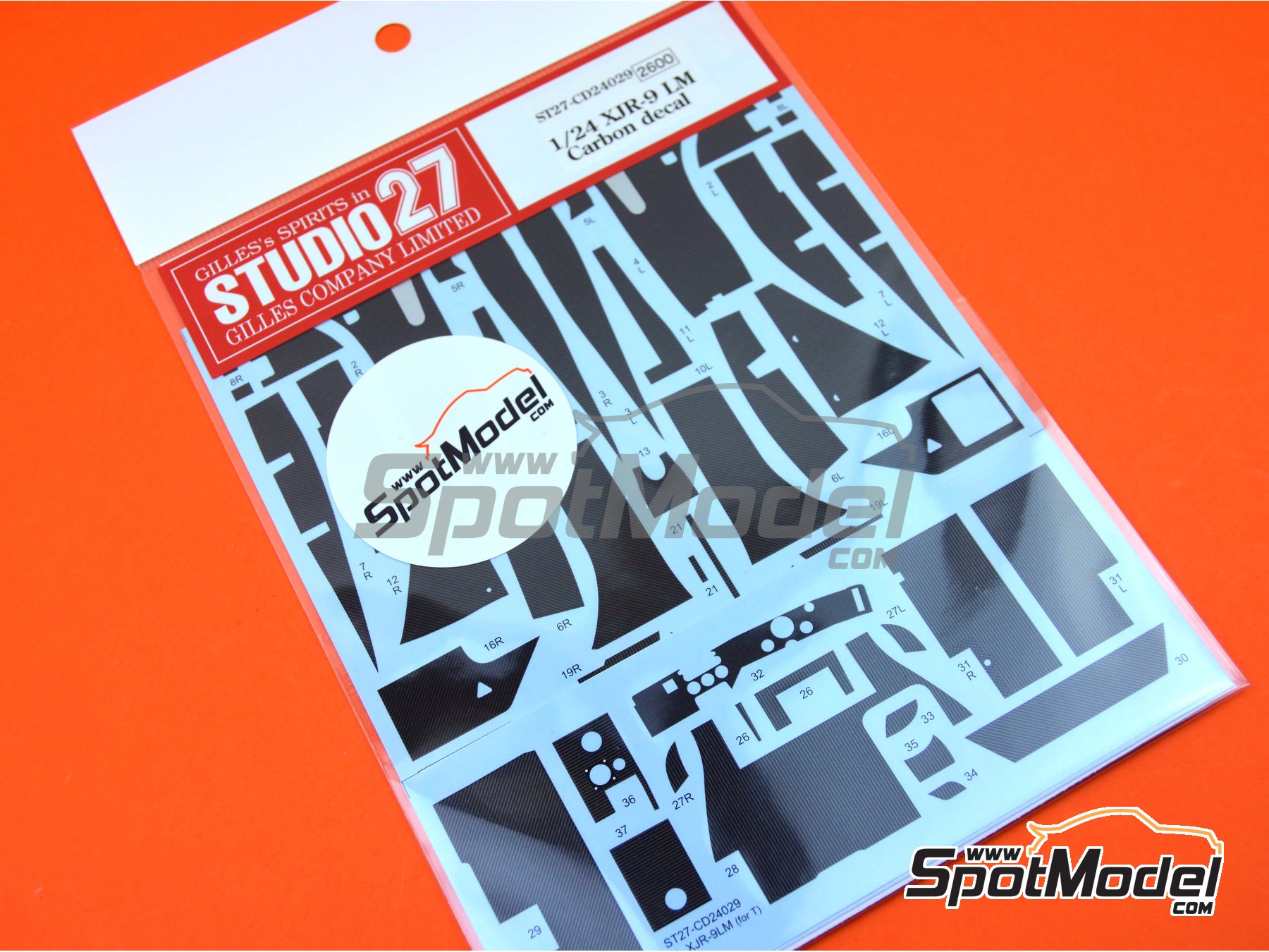 Image 4: Jaguar XJR-9 | Patron de fibra de carbono en calca en escala&nbsp;1/24 fabricado por Studio27 (ref.&nbsp;ST27-CARBOND24029, tambien 4545310016335 y CD24029)