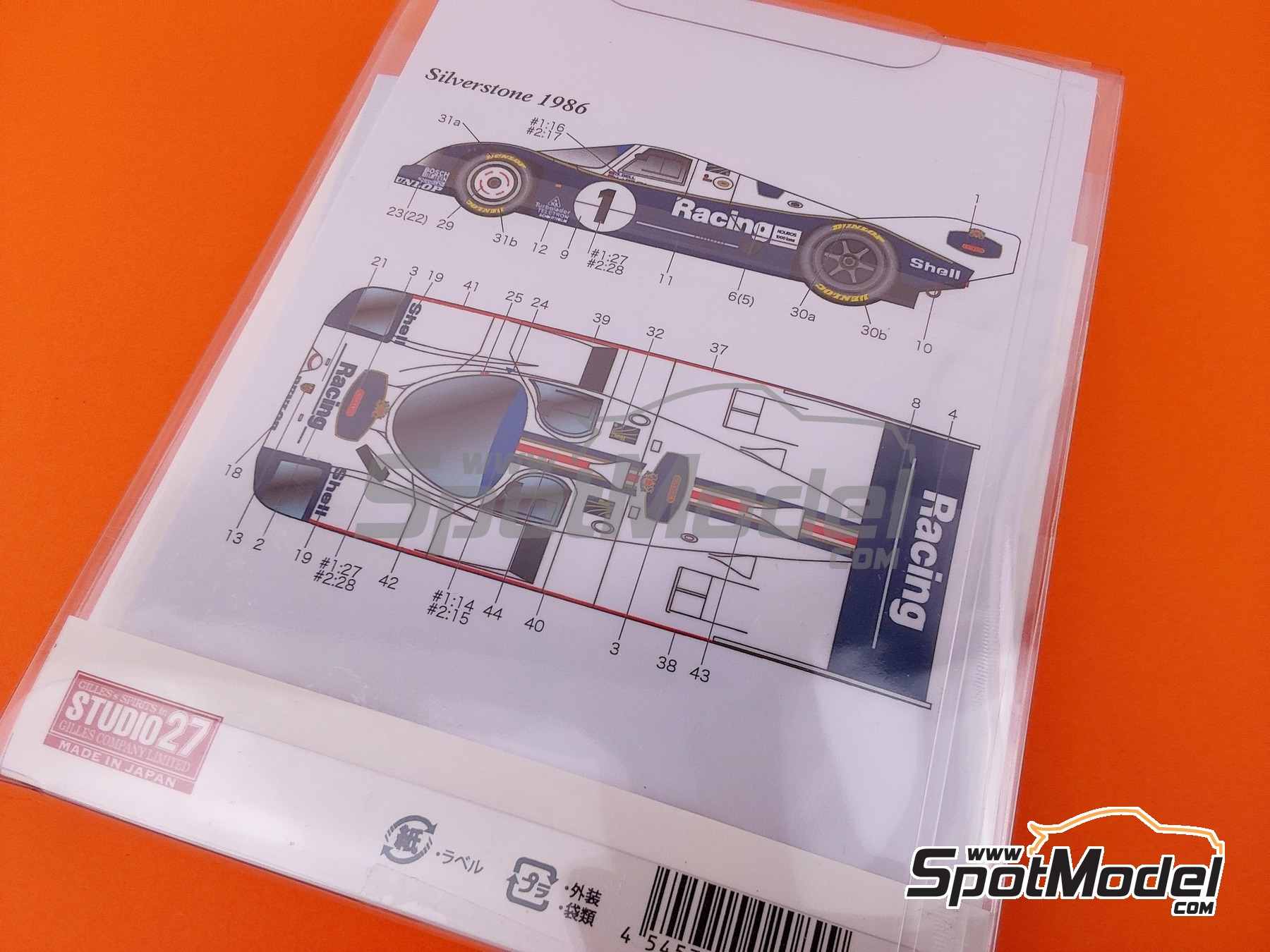 Image 2: Porsche 962C sponsored by Rothmans - Monza 1000 Kilometres, SPA Francorchamps 1000 Kms , 6 Hours Silverstone 1986 | Marking / livery in 1/24 scale manufactured by Studio27 (ref.&nbsp;ST27-CP24023, also 4545310020899 and CP24023)