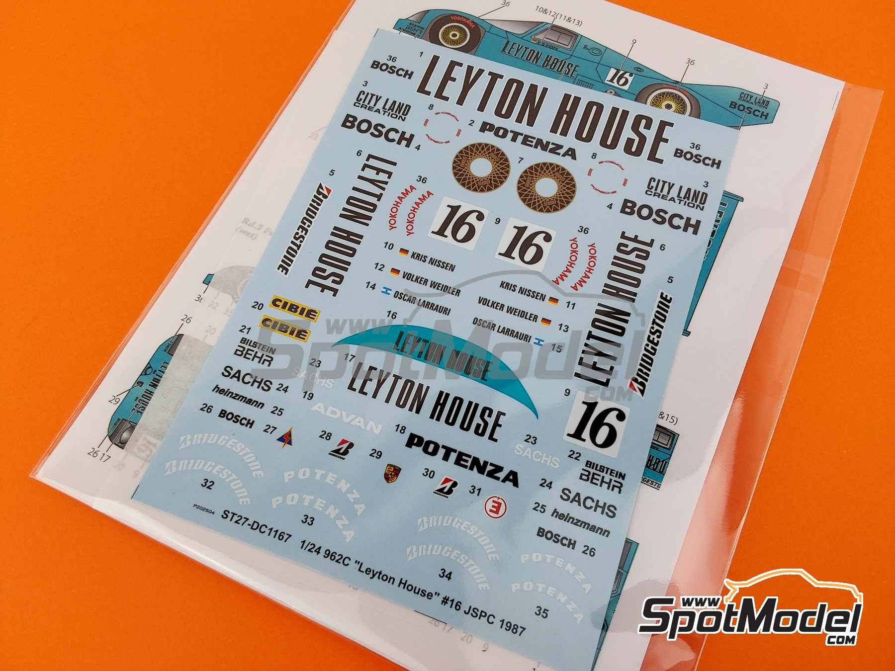 Image 5: Porsche 962C sponsored by Leyton House - All Japan Sport Prototype Championship (JSPC) 1987 | Marking / livery in 1/24 scale manufactured by Studio27 (ref.&nbsp;ST27-CP24024, also 4545310020905 and CP24024)
