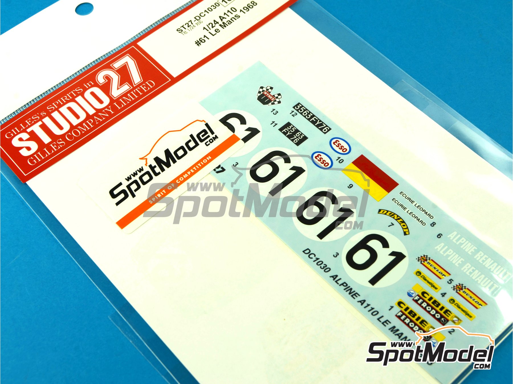 Image 3: Alpine Renault A110 Ecure Leopard Team - 24 Hours Le Mans 1968 | Marking / livery in 1/24 scale manufactured by Studio27 (ref.&nbsp;ST27-DC1030, also 4545310008903 and DC1030)