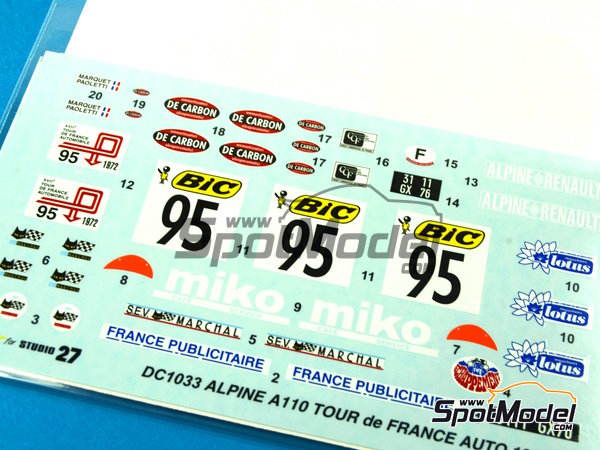 Studio27 DC1033: Marking / livery 1/24 scale - Alpine