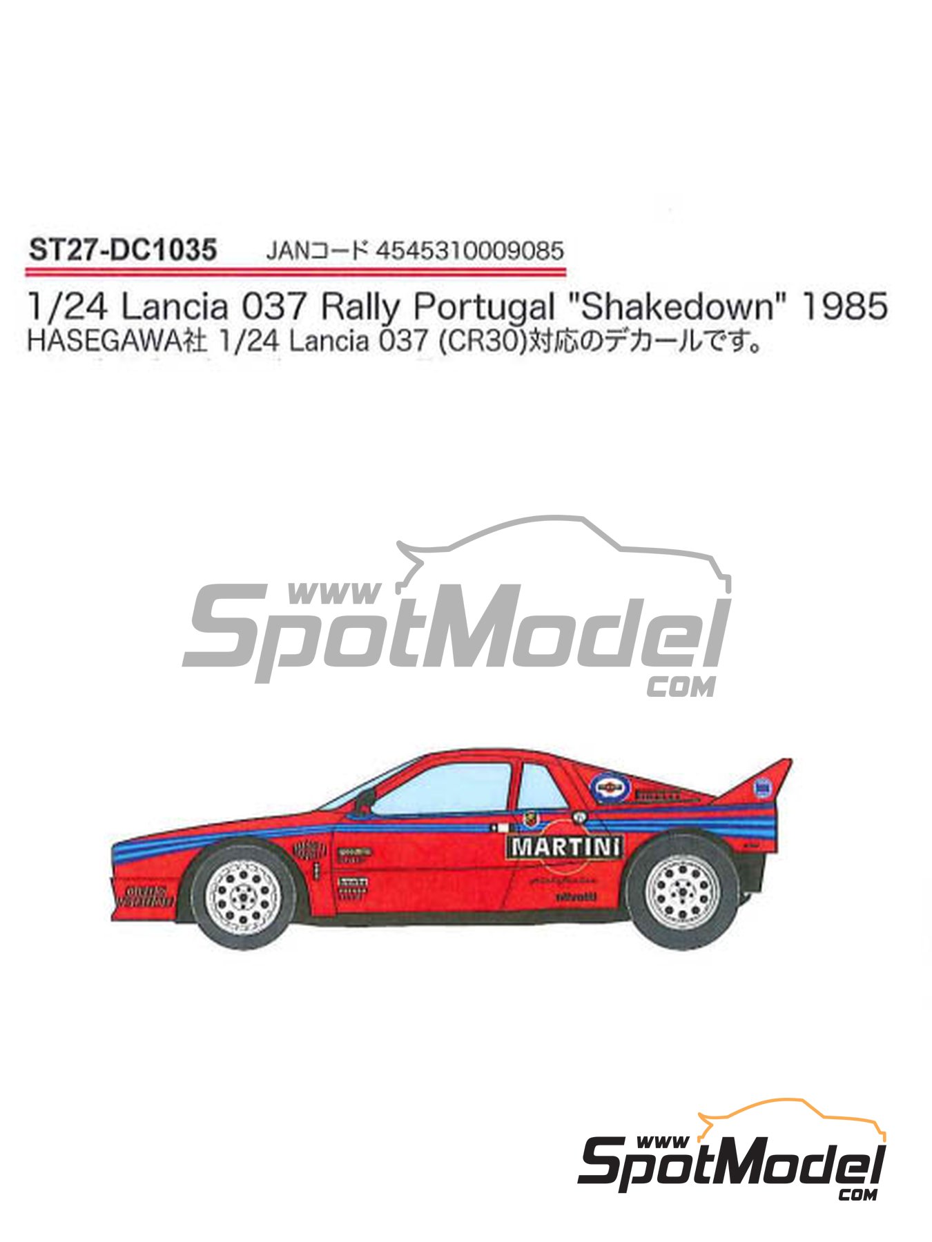 Studio27 DC1035 Marking / livery 1/24 scale Lancia 037 Rally