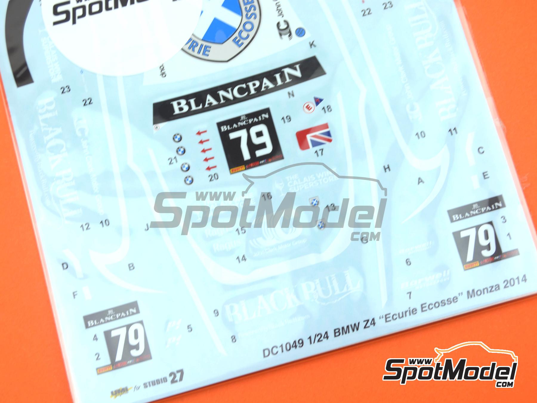 Image 4: BMW Z4 GT3 Ecurie Ecosse Team sponsored by Black Bull - Blancpain Endurance Series 2014 | Marking / livery in 1/24 scale manufactured by Studio27 (ref.&nbsp;ST27-DC1049, also 4545310009740 and DC1049)