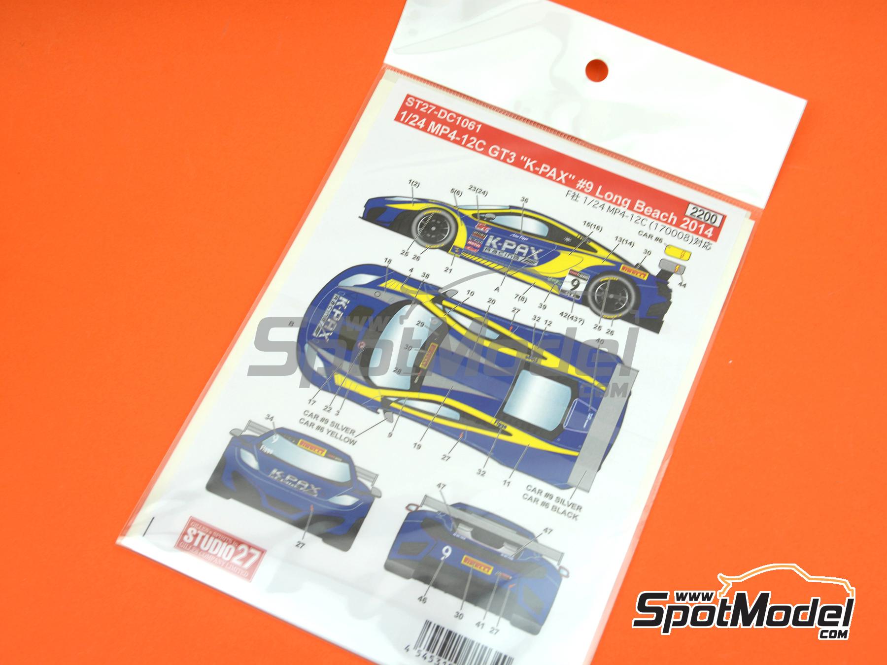 Image 6: McLaren MP4-12C GT3 K-Pax Racing Team - Pirelli World Challenge 2014 | Marking / livery in 1/24 scale manufactured by Studio27 (ref.&nbsp;ST27-DC1061, also 4545310010340 and DC1061)